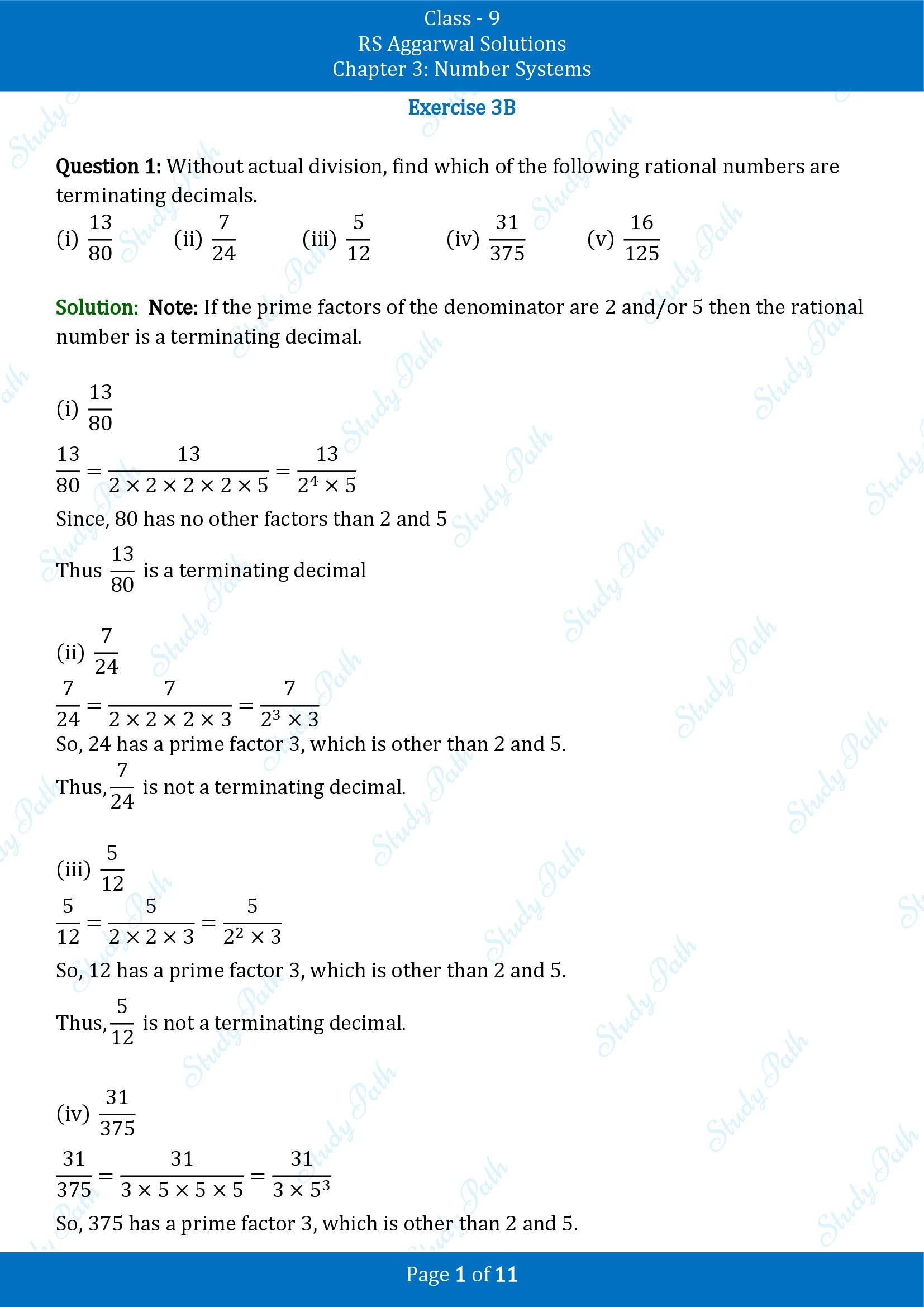 RS Aggarwal Solutions Class 9 Chapter 3 Number Systems Exercise 3B 00001