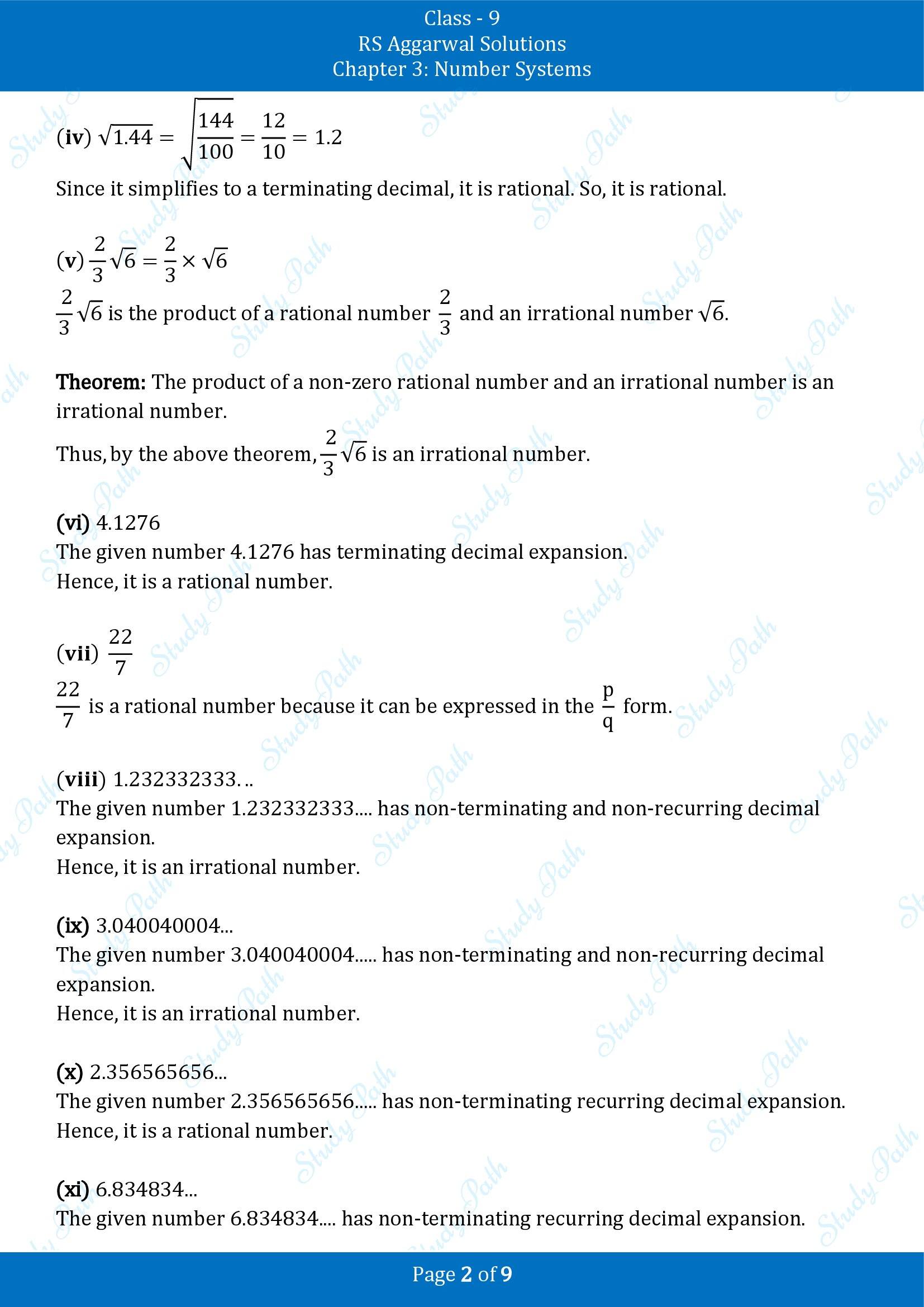RS Aggarwal Solutions Class 9 Chapter 3 Number Systems Exercise 3C 00002