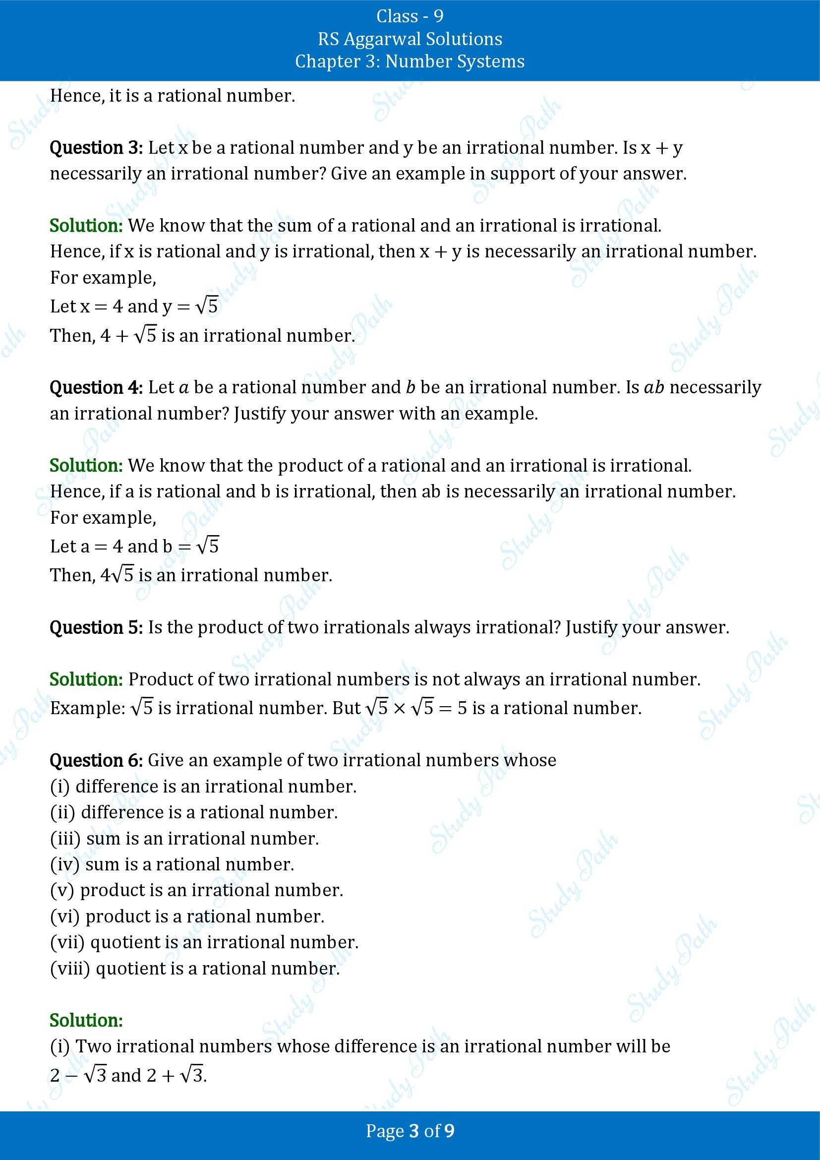 RS Aggarwal Solutions Class 9 Chapter 3 Number Systems Exercise 3C 00003