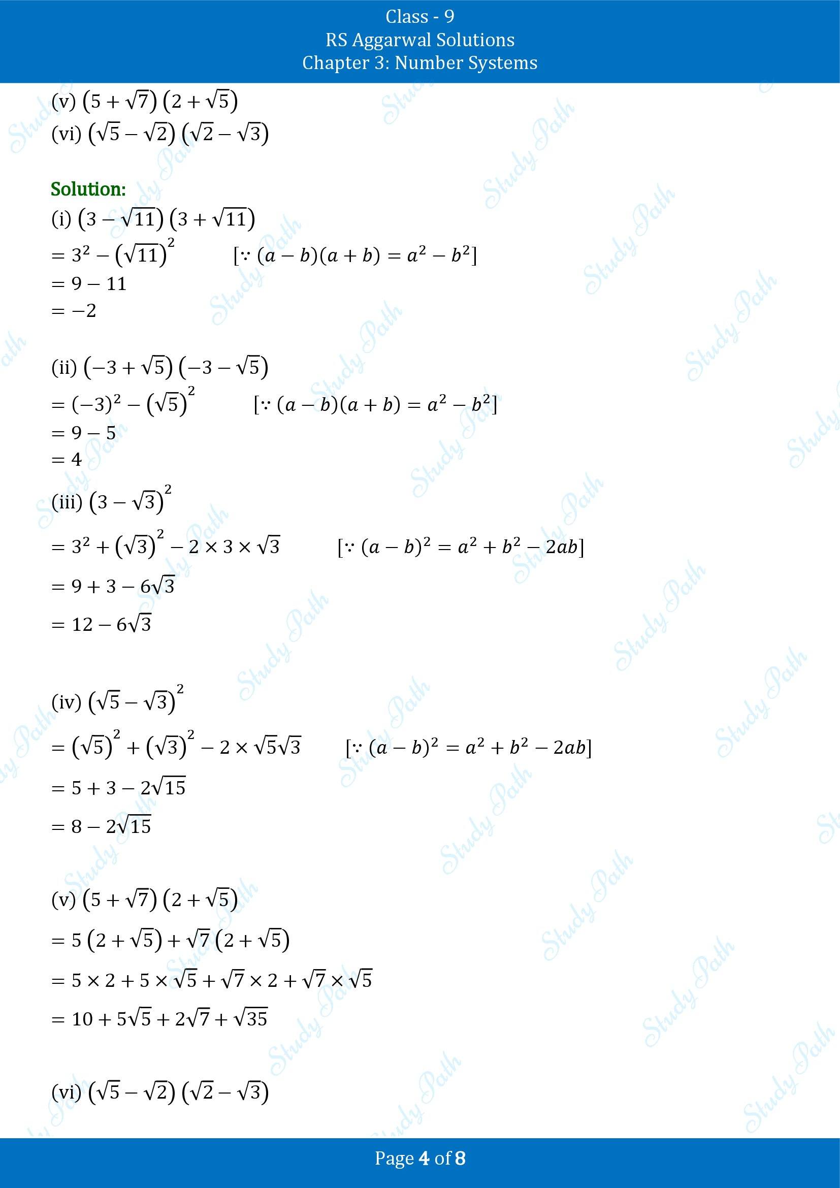 RS Aggarwal Solutions Class 9 Chapter 3 Number Systems Exercise 3D 00004