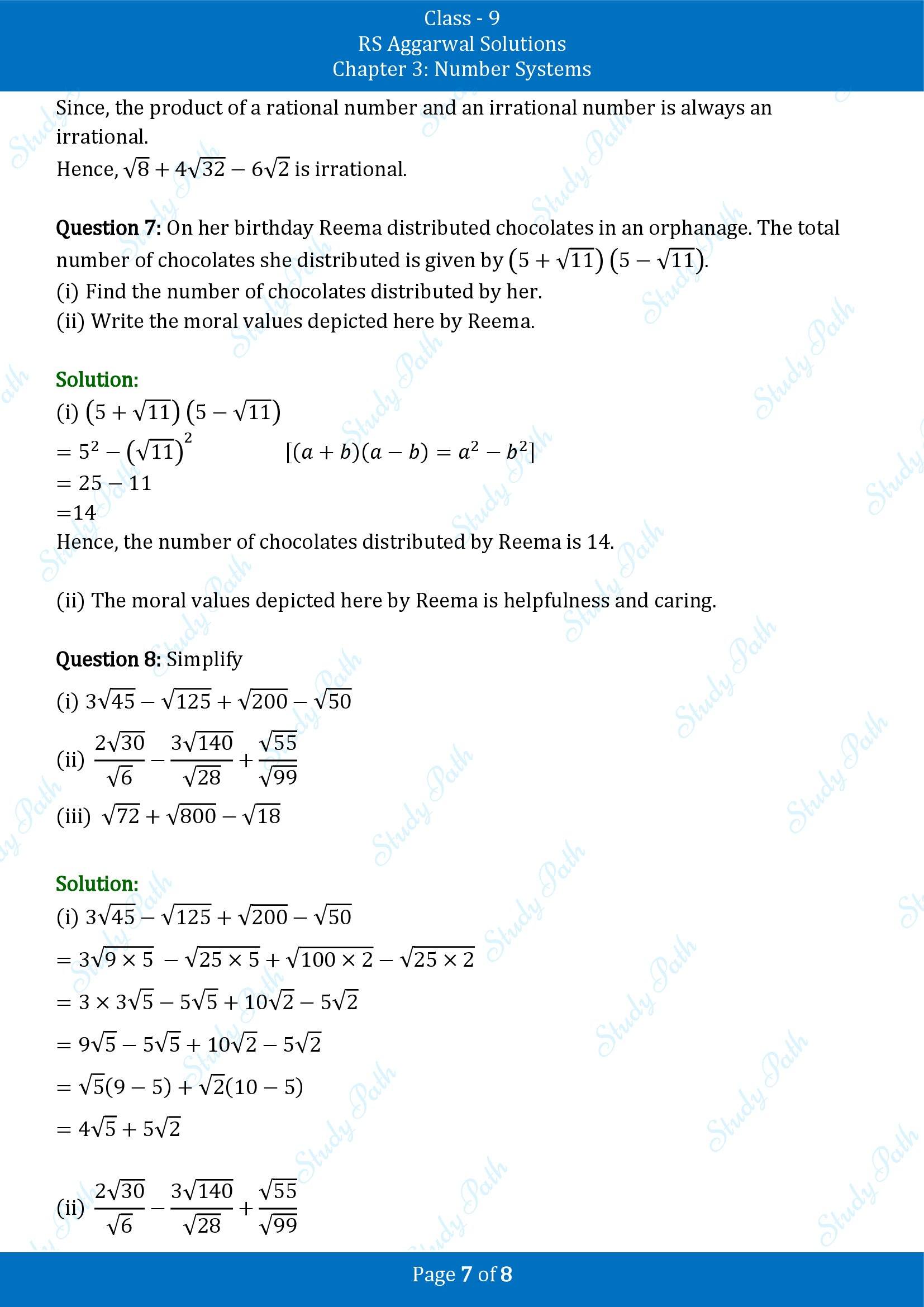 RS Aggarwal Solutions Class 9 Chapter 3 Number Systems Exercise 3D 00007