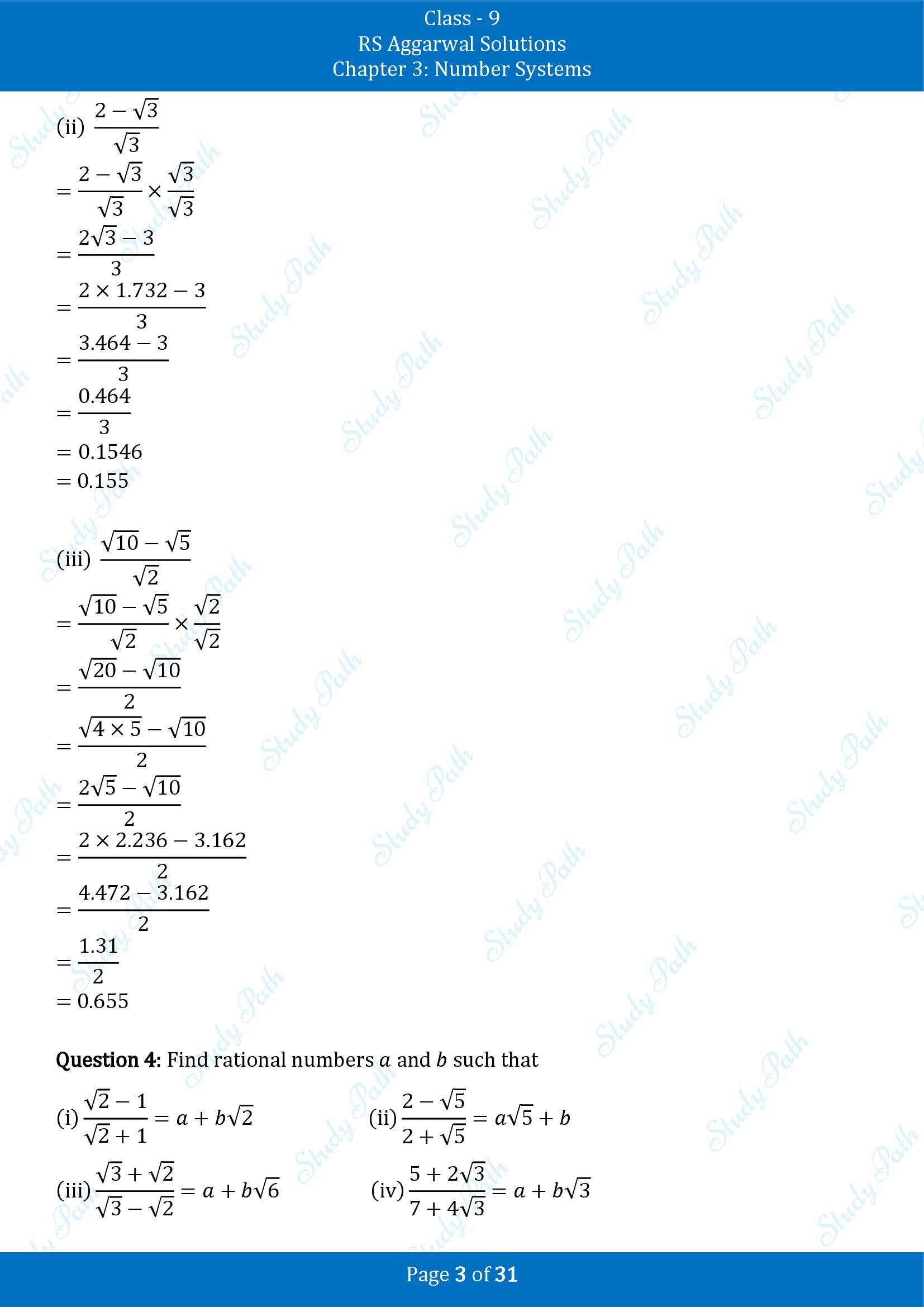 RS Aggarwal Solutions Class 9 Chapter 3 Number Systems Exercise 3F 00003
