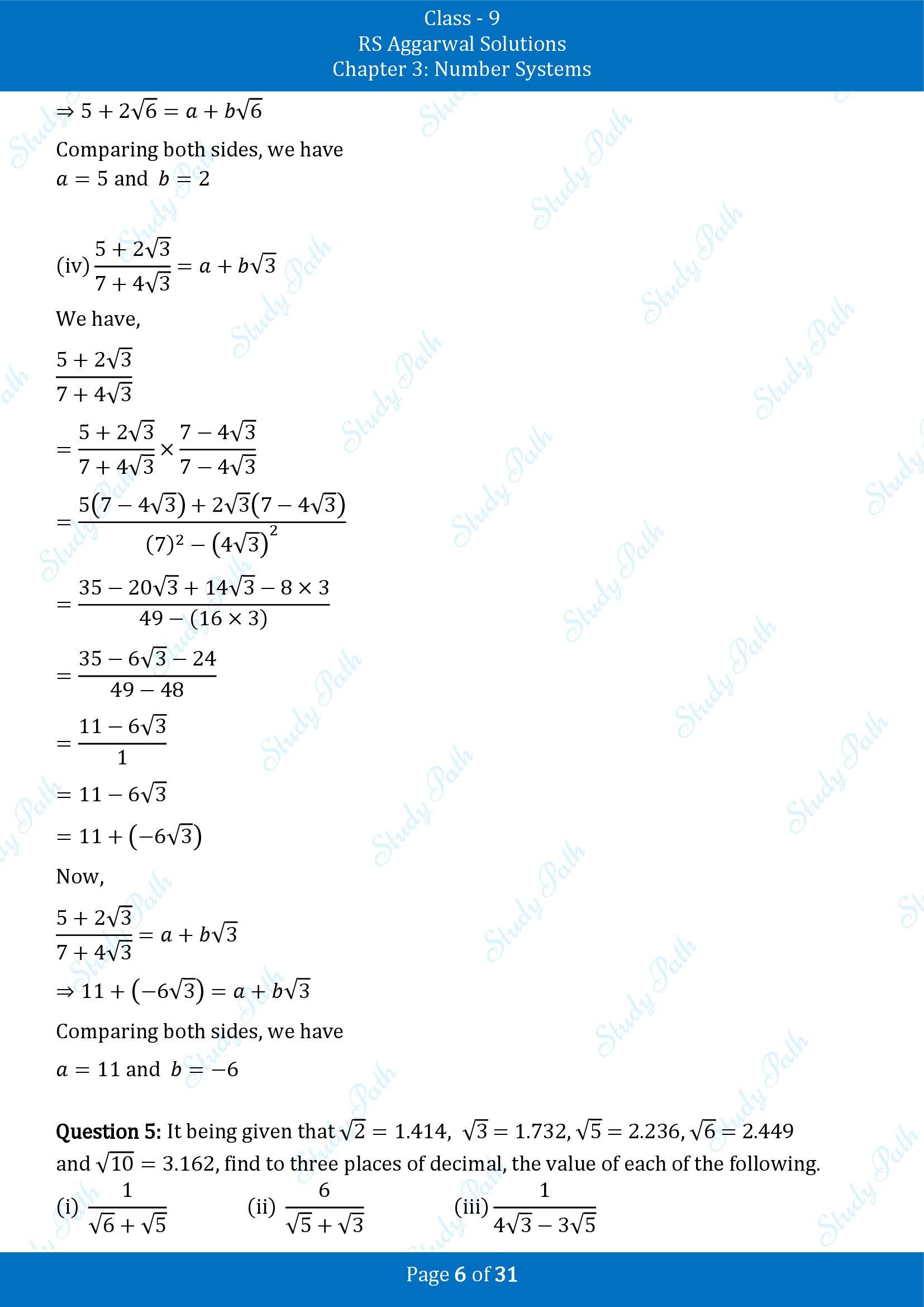 RS Aggarwal Solutions Class 9 Chapter 3 Number Systems Exercise 3F 00006