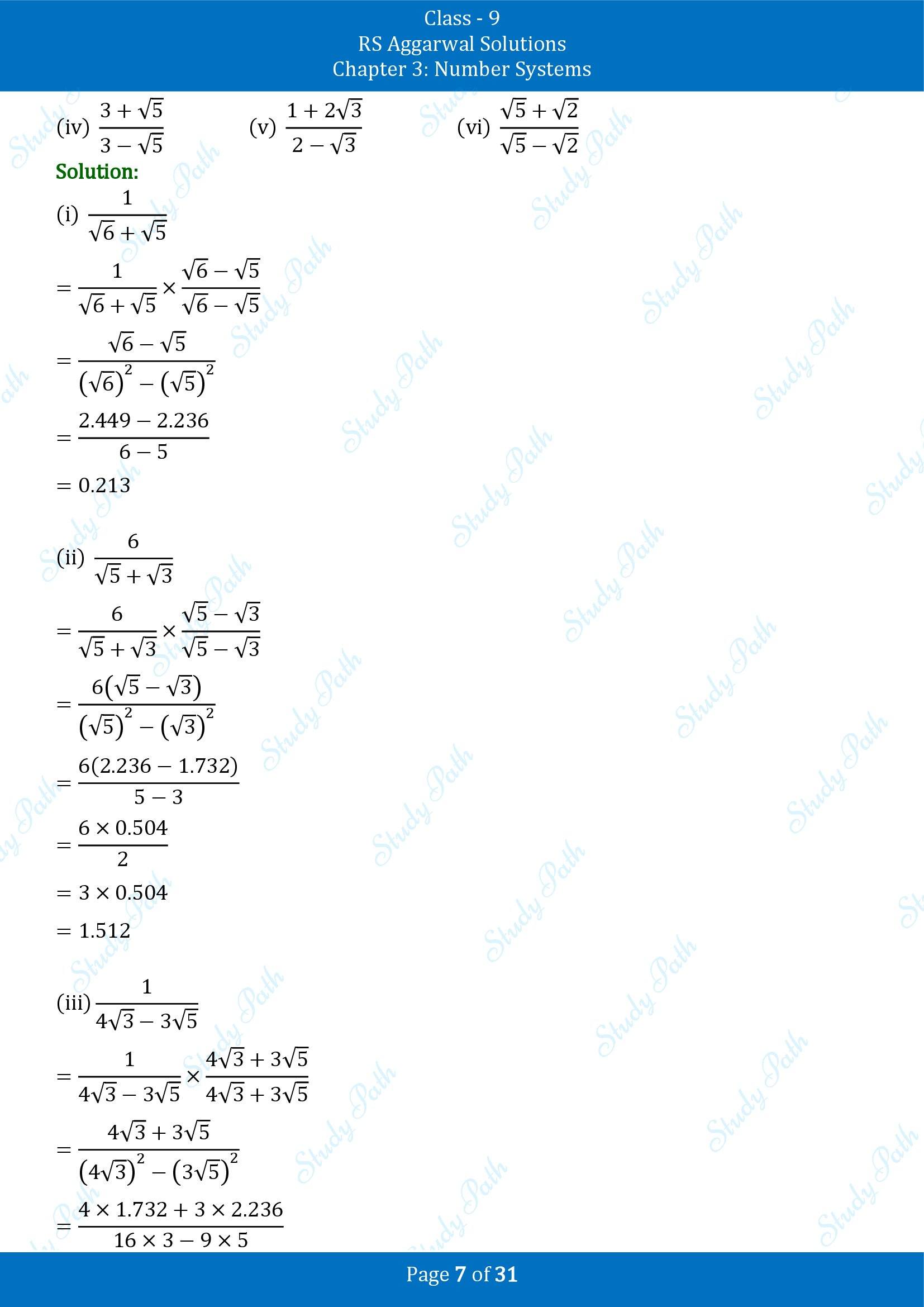 RS Aggarwal Solutions Class 9 Chapter 3 Number Systems Exercise 3F 00007