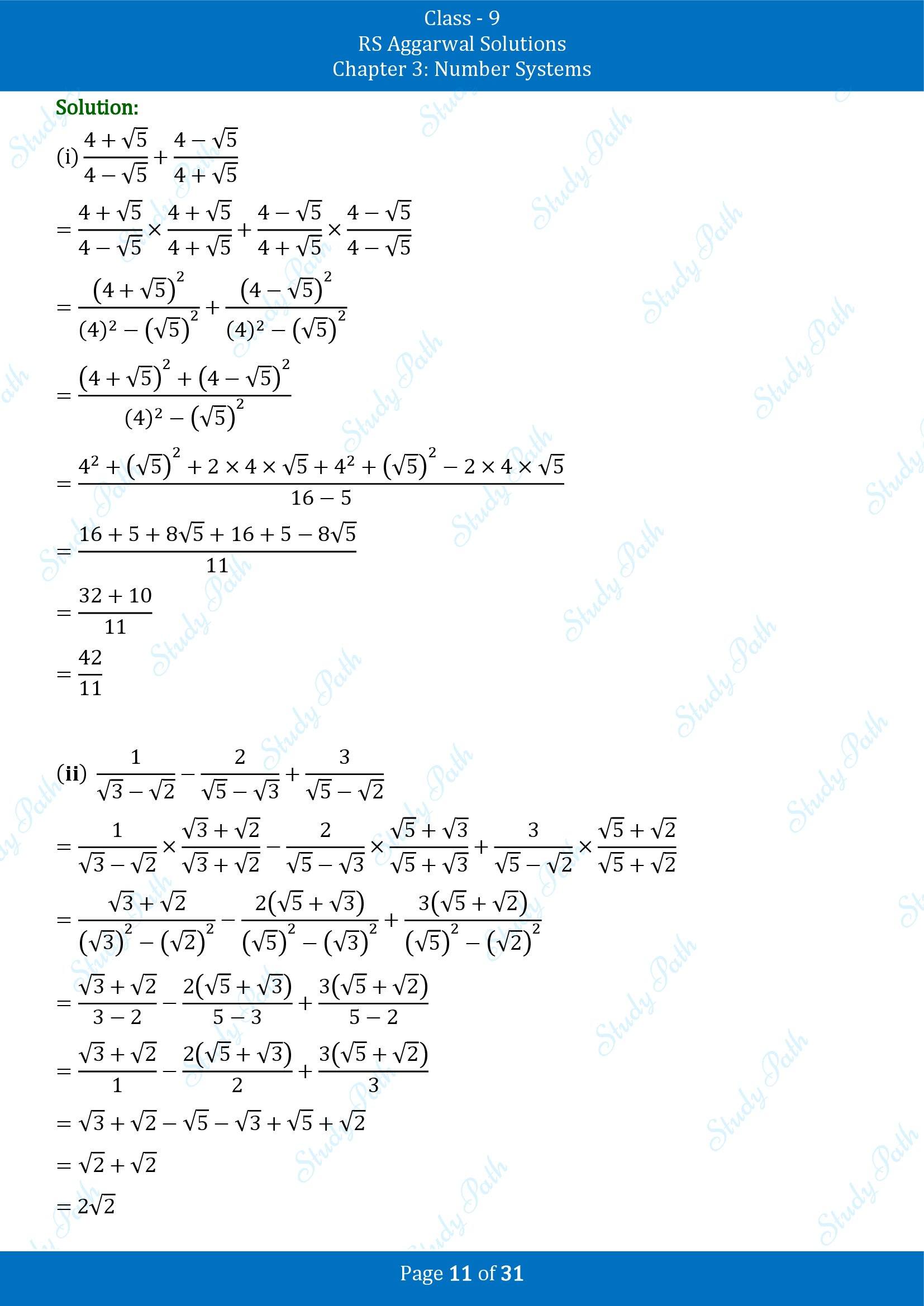RS Aggarwal Solutions Class 9 Chapter 3 Number Systems Exercise 3F 00011