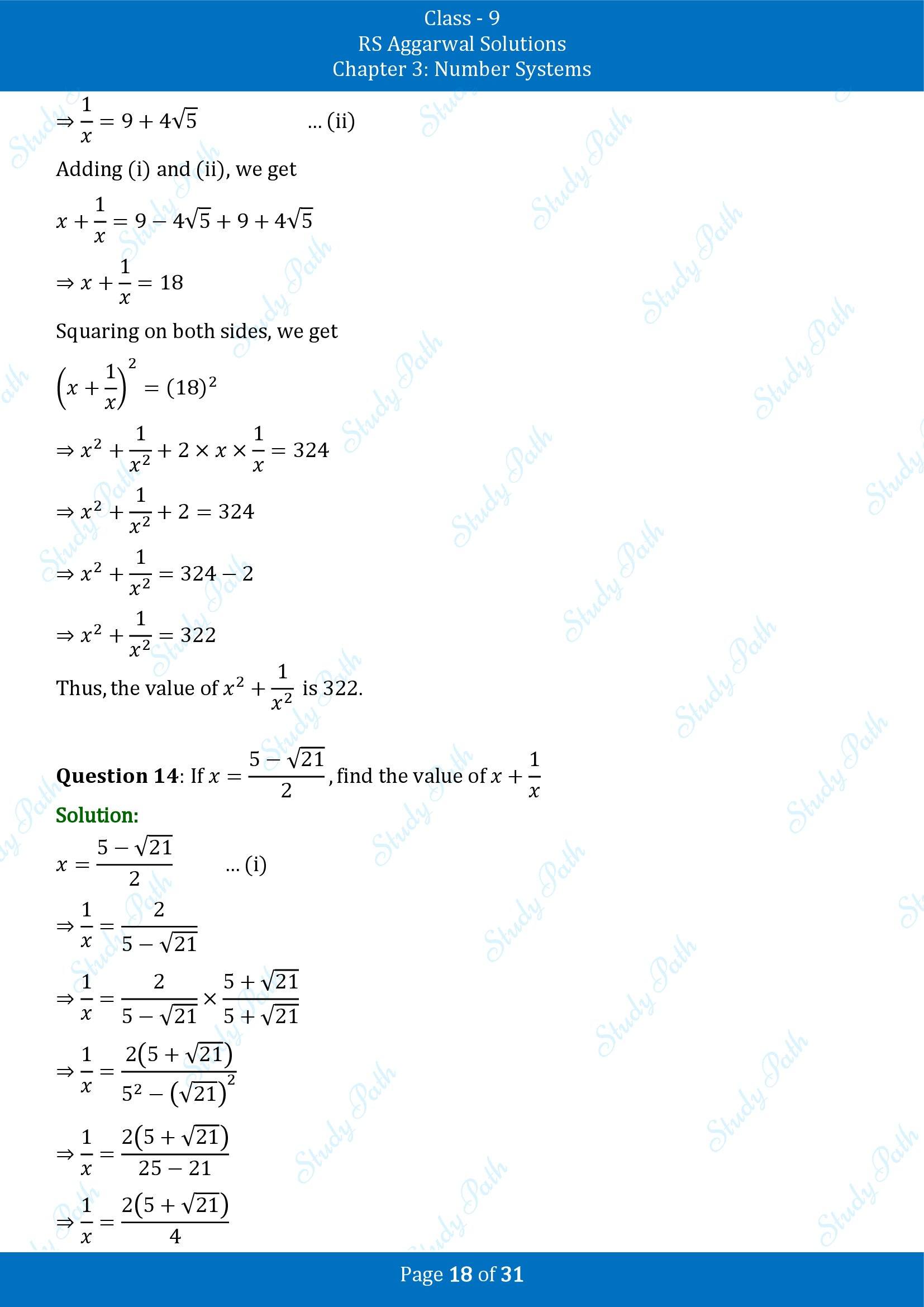 RS Aggarwal Solutions Class 9 Chapter 3 Number Systems Exercise 3F 00018