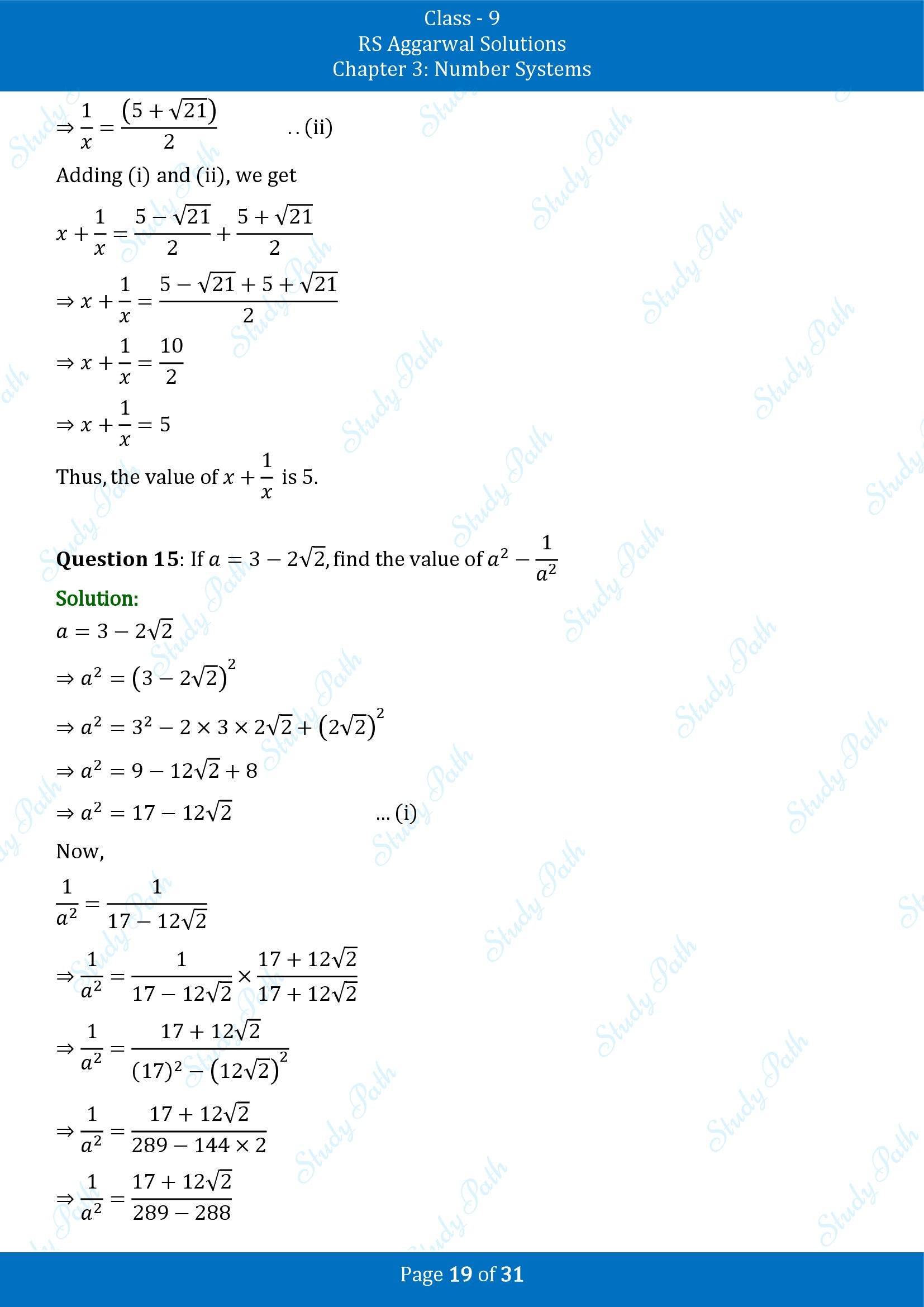 RS Aggarwal Solutions Class 9 Chapter 3 Number Systems Exercise 3F 00019