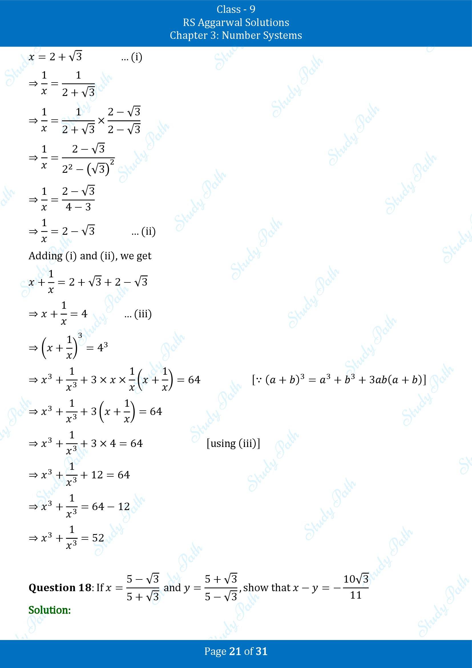 RS Aggarwal Solutions Class 9 Chapter 3 Number Systems Exercise 3F 00021