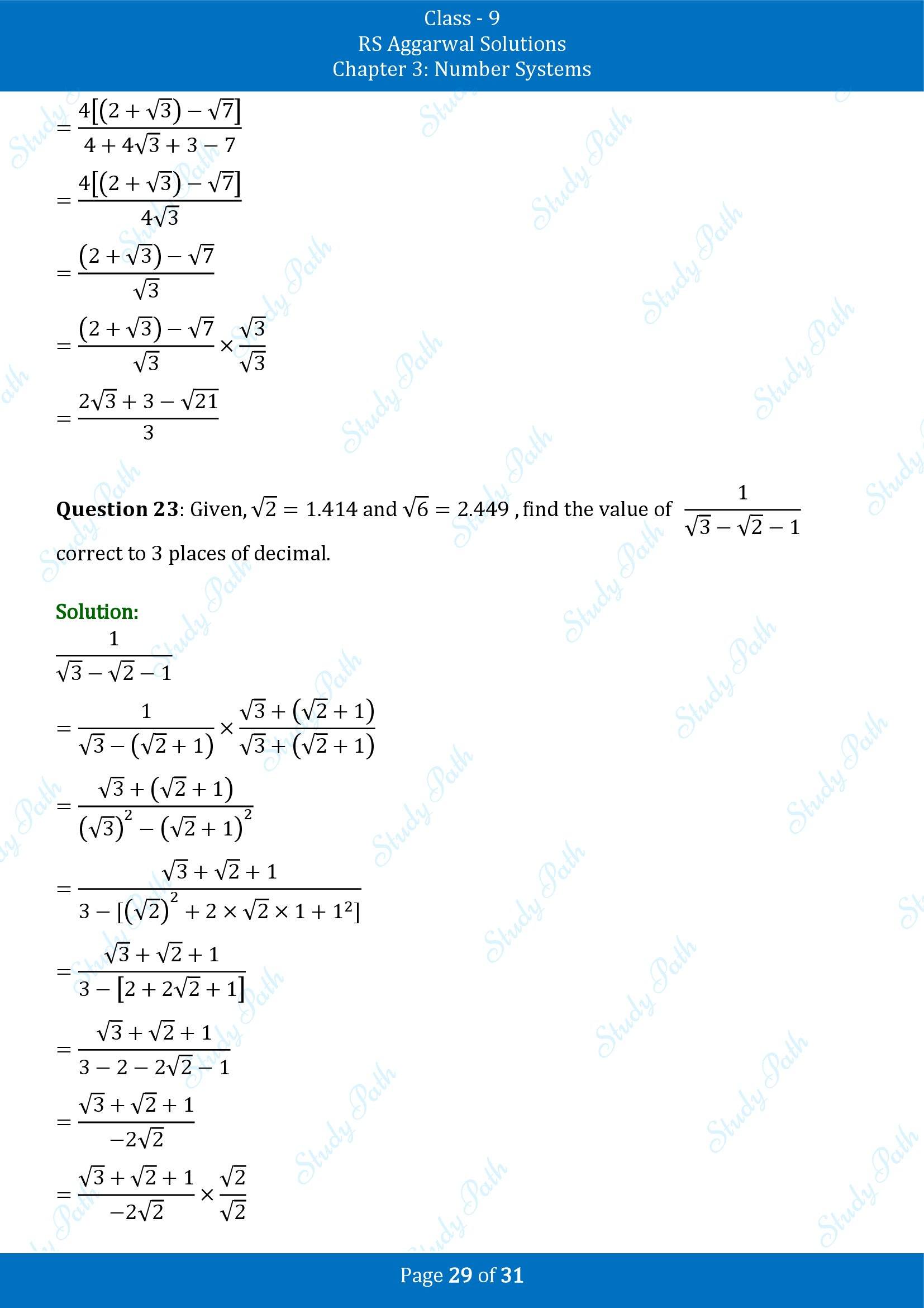 RS Aggarwal Solutions Class 9 Chapter 3 Number Systems Exercise 3F 00029