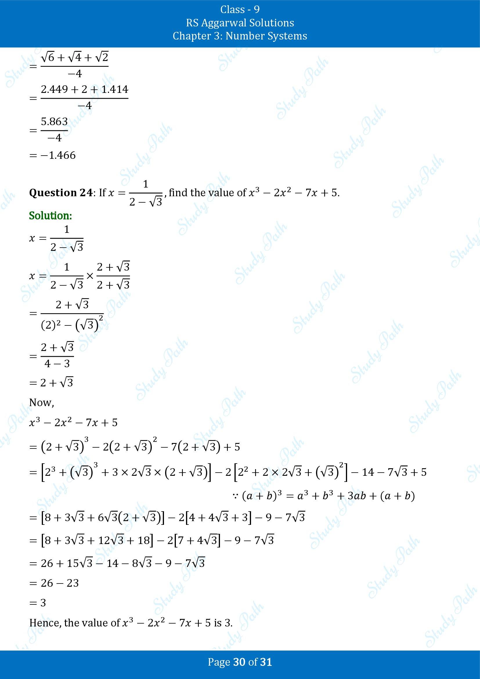 RS Aggarwal Solutions Class 9 Chapter 3 Number Systems Exercise 3F 00030