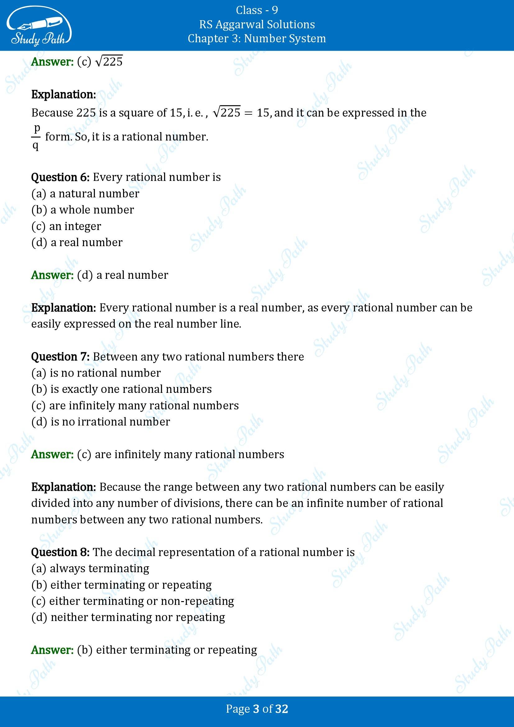 RS Aggarwal Solutions Class 9 Chapter 3 Number Systems Multiple Choice Question MCQs 00003