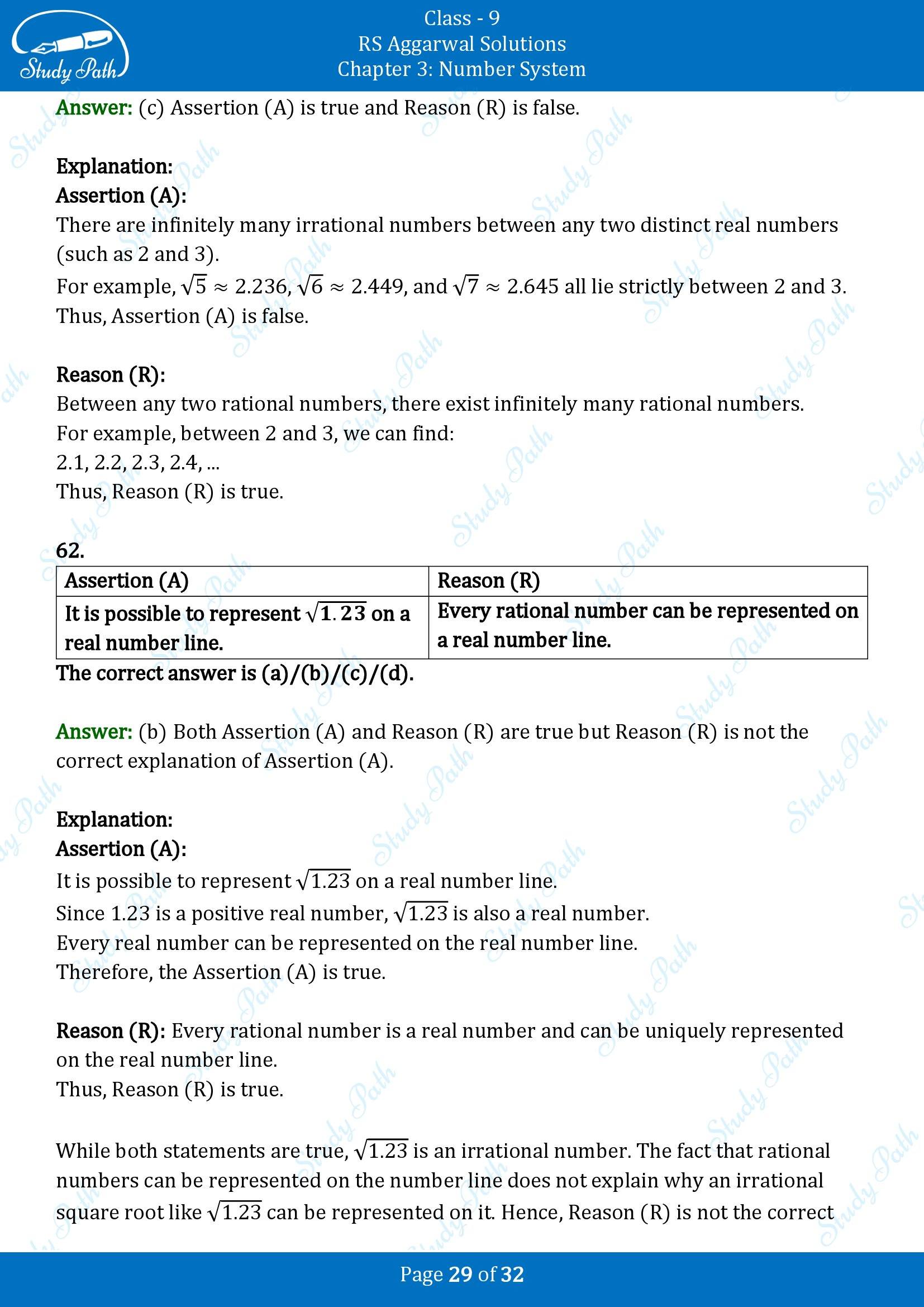 RS Aggarwal Solutions Class 9 Chapter 3 Number Systems Multiple Choice Question MCQs 00029