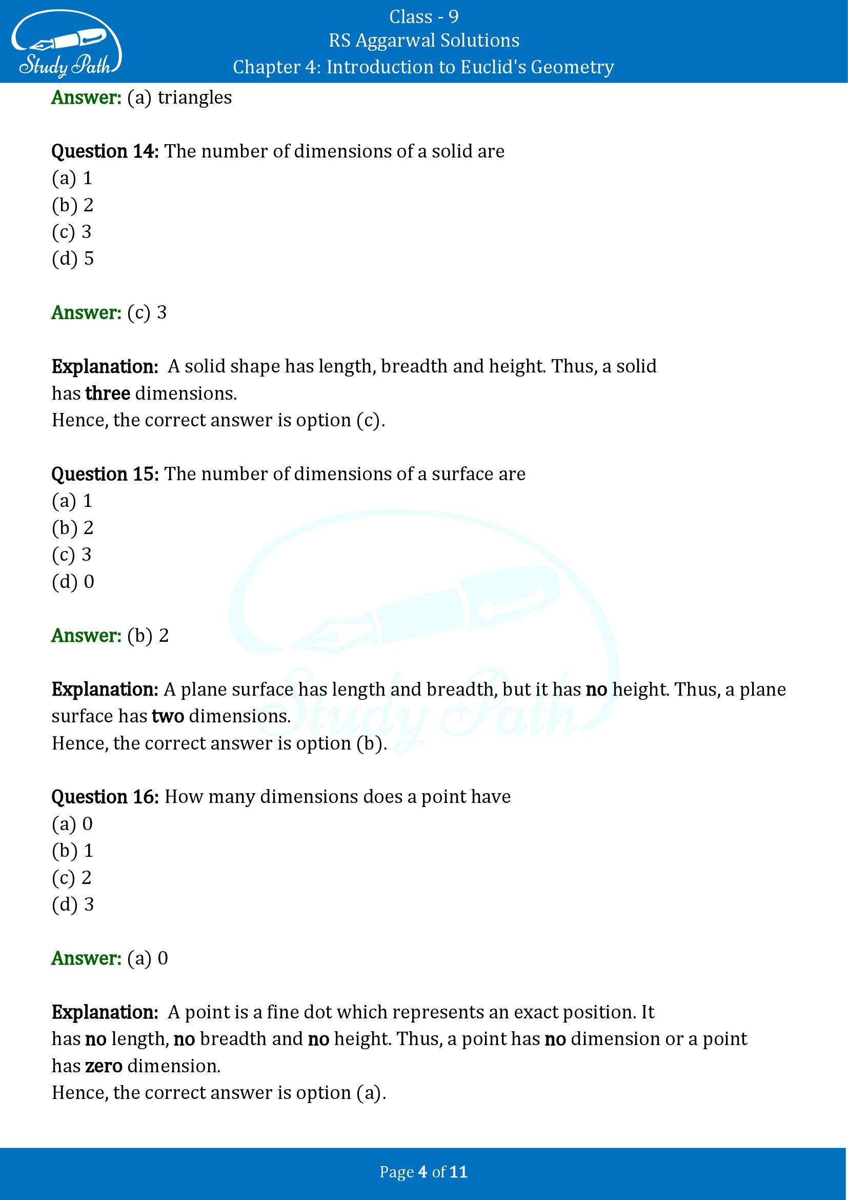 RS Aggarwal Solutions Class 9 Chapter 4 Introduction to Euclids Geometry Multiple Choice Questions MCQs 00004