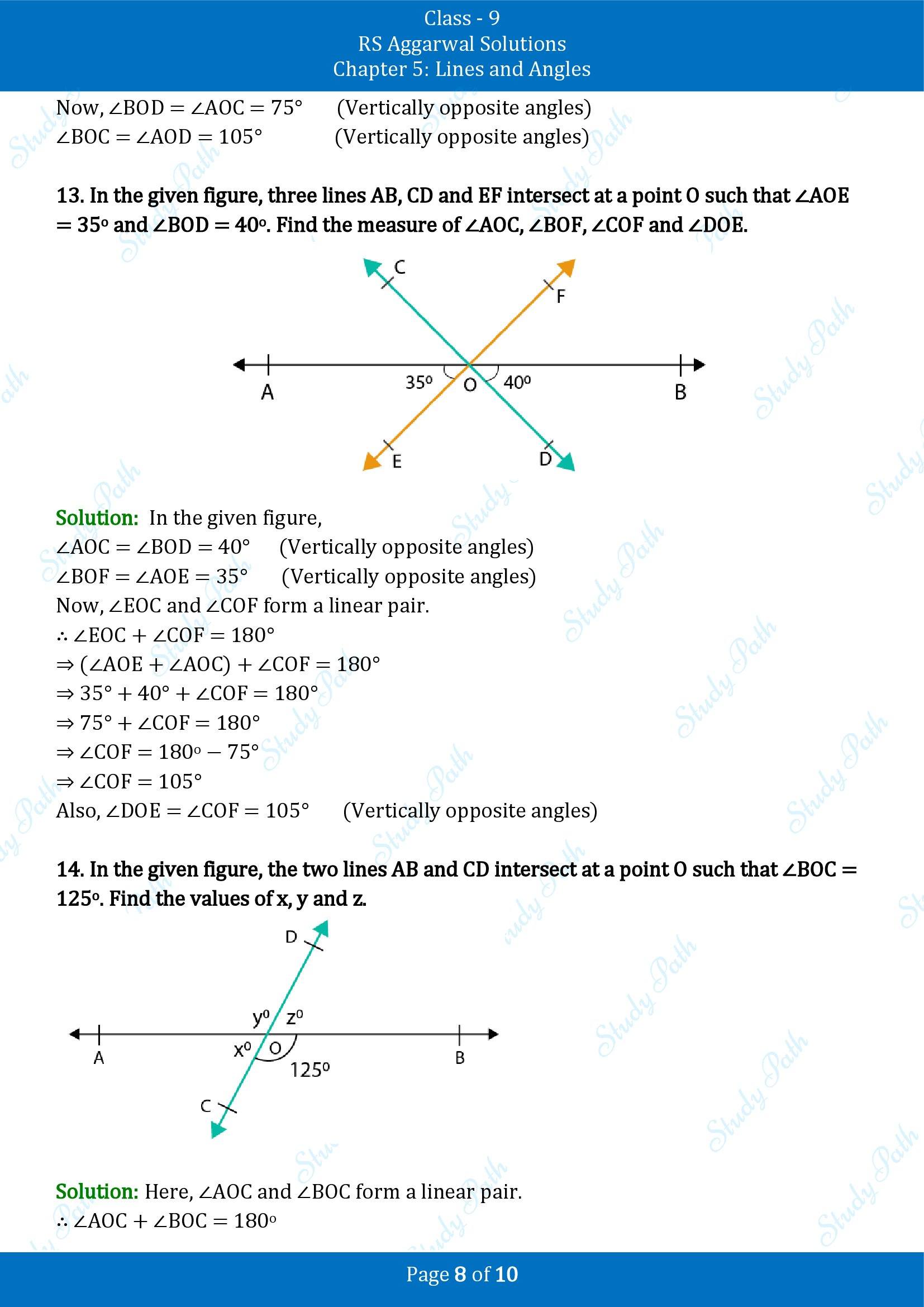 RS Aggarwal Solutions Class 9 Chapter 5 Lines and Angles Exercise 5B 00008