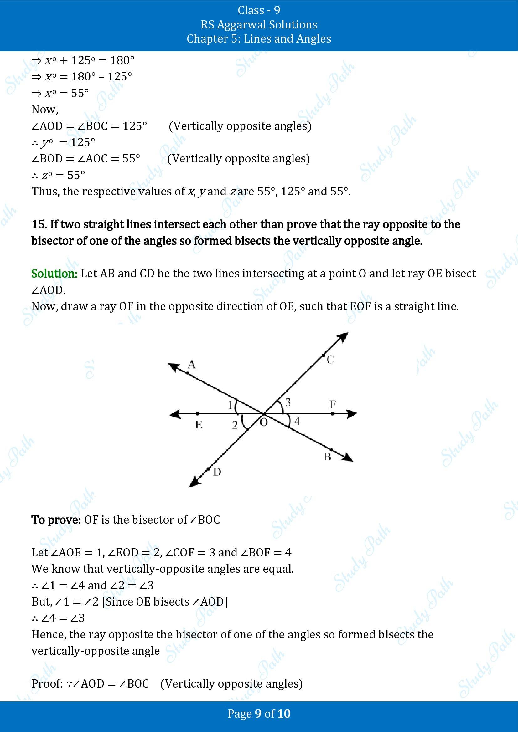 RS Aggarwal Solutions Class 9 Chapter 5 Lines and Angles Exercise 5B 00009