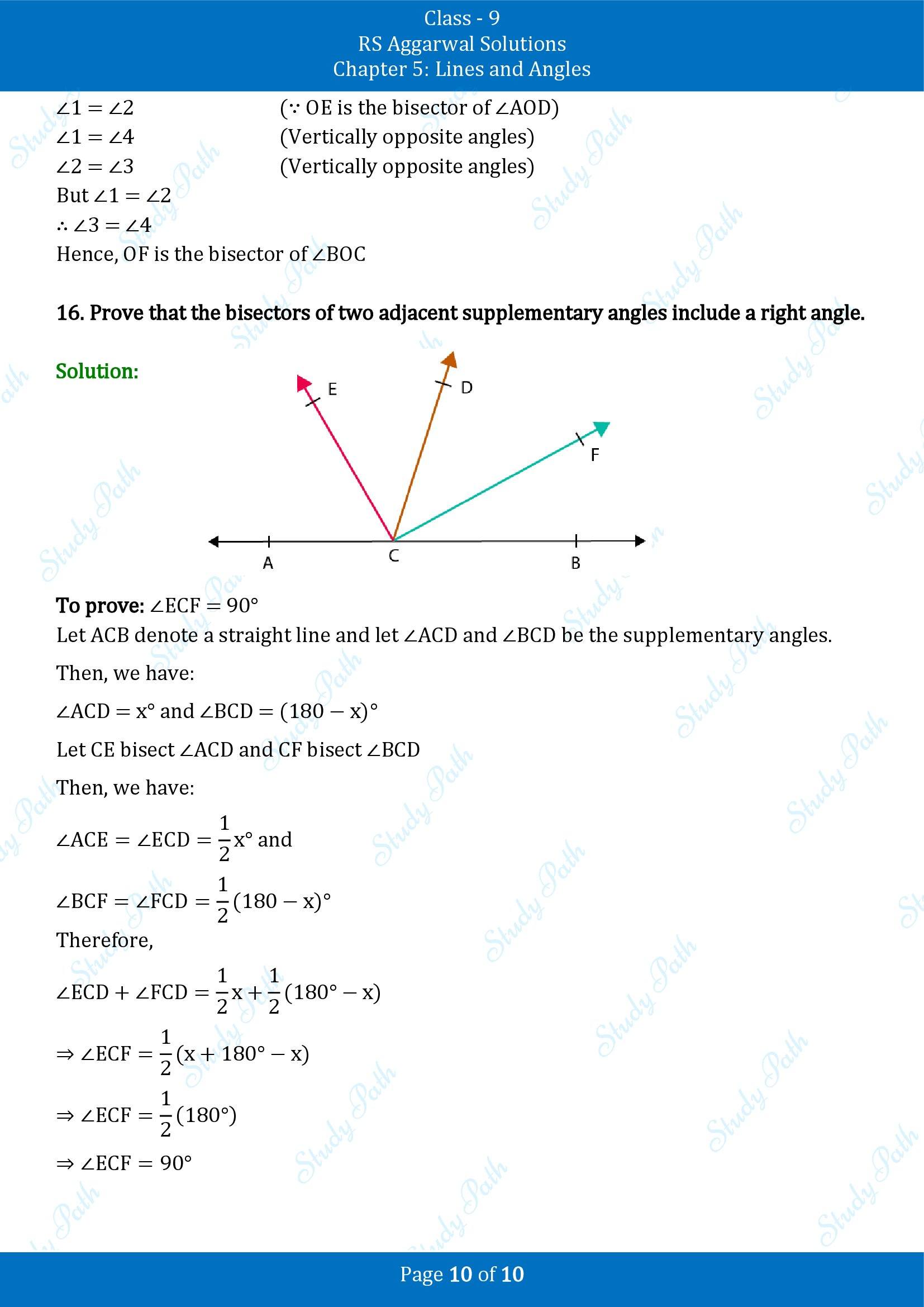 RS Aggarwal Solutions Class 9 Chapter 5 Lines and Angles Exercise 5B 00010