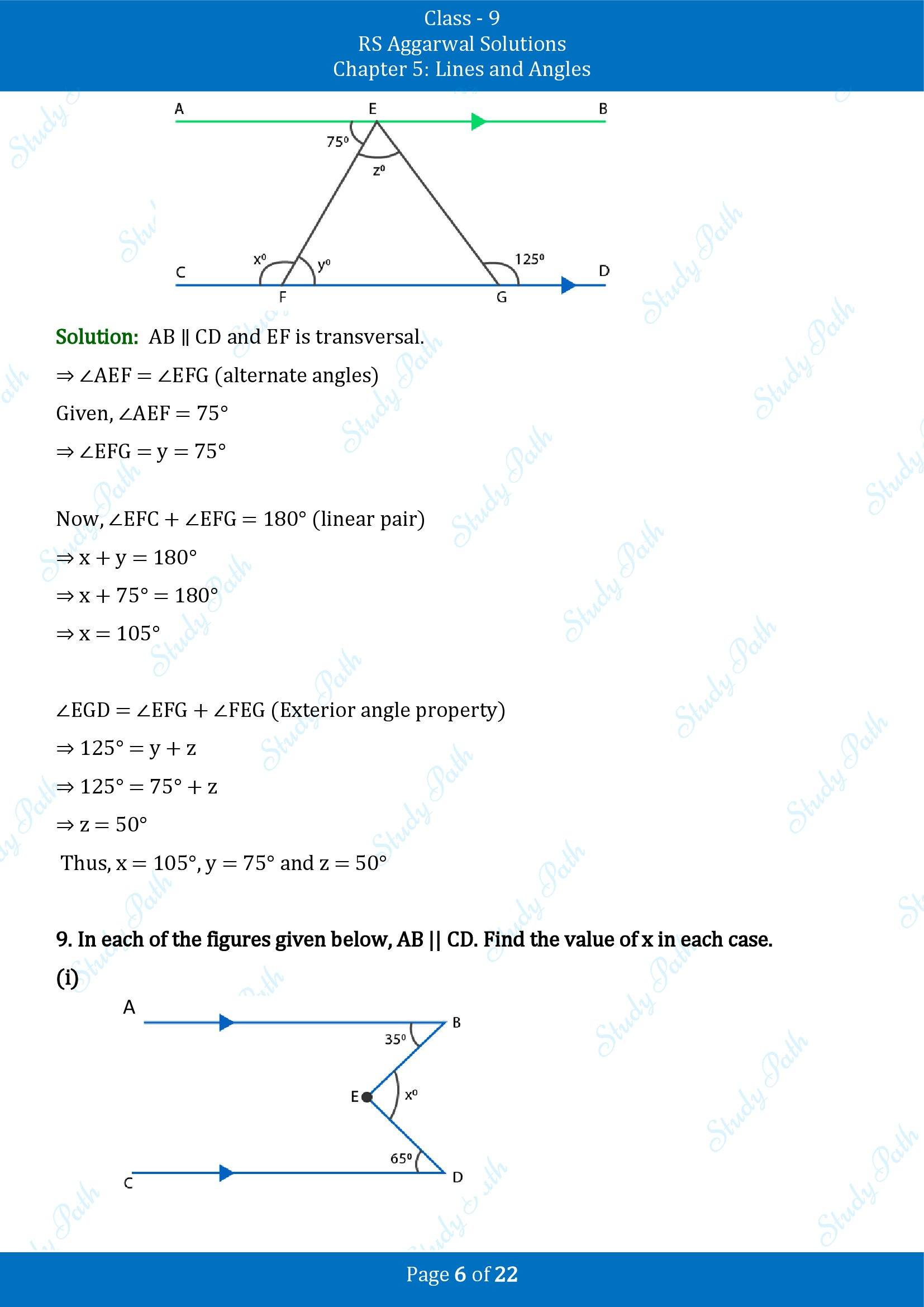 RS Aggarwal Solutions Class 9 Chapter 5 Lines and Angles Exercise 5C 00006