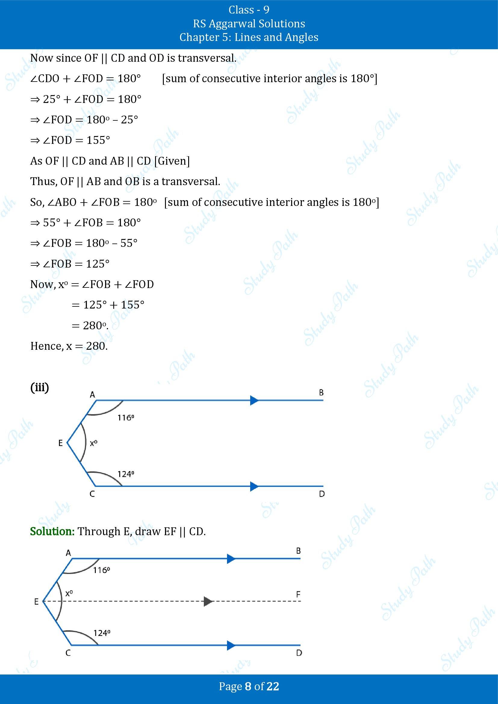 RS Aggarwal Solutions Class 9 Chapter 5 Lines and Angles Exercise 5C 00008