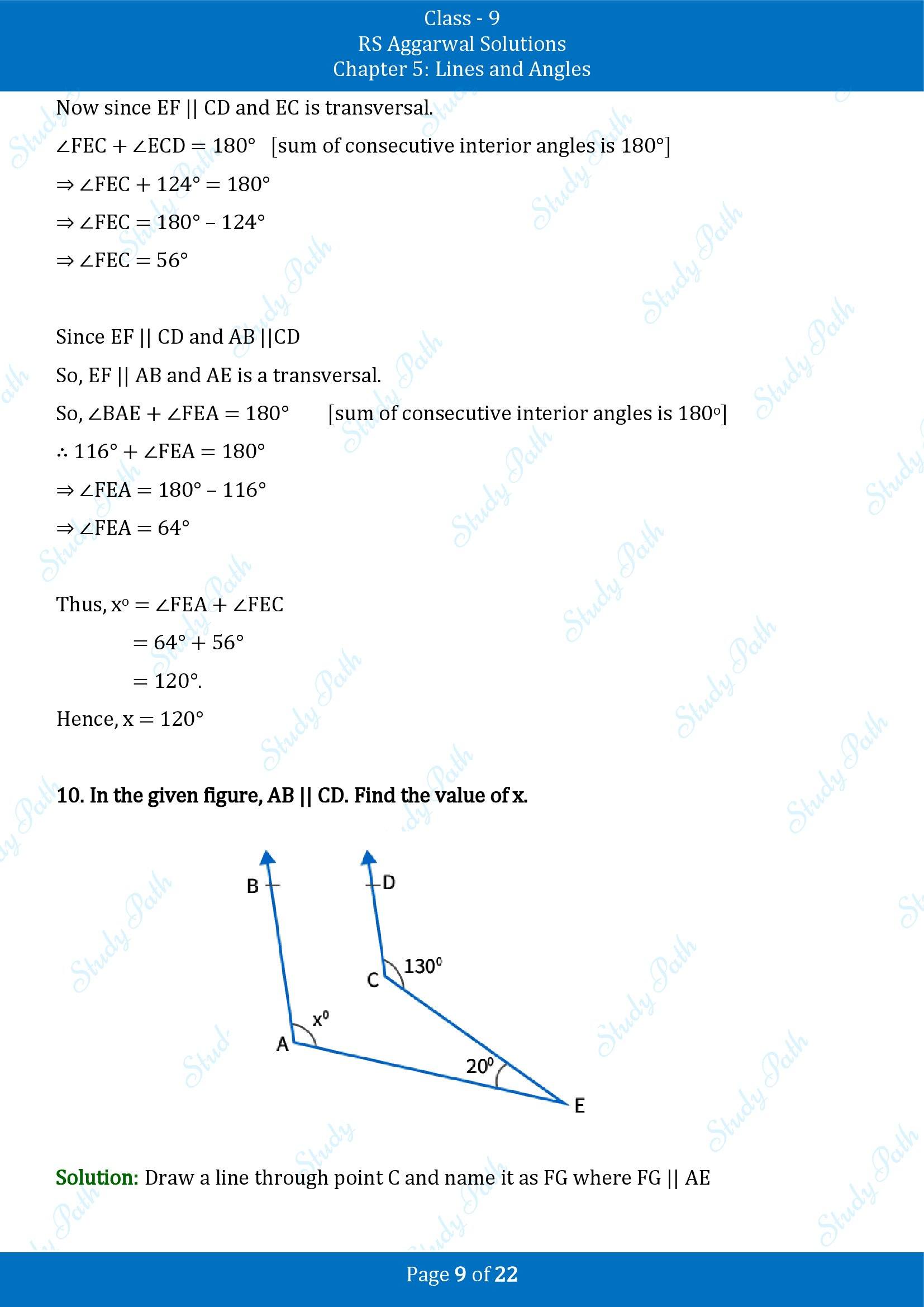 RS Aggarwal Solutions Class 9 Chapter 5 Lines and Angles Exercise 5C 00009