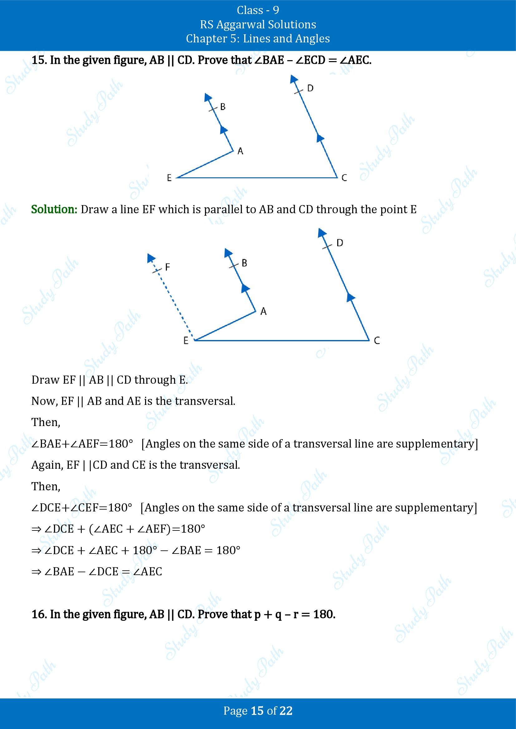 RS Aggarwal Solutions Class 9 Chapter 5 Lines and Angles Exercise 5C 00015