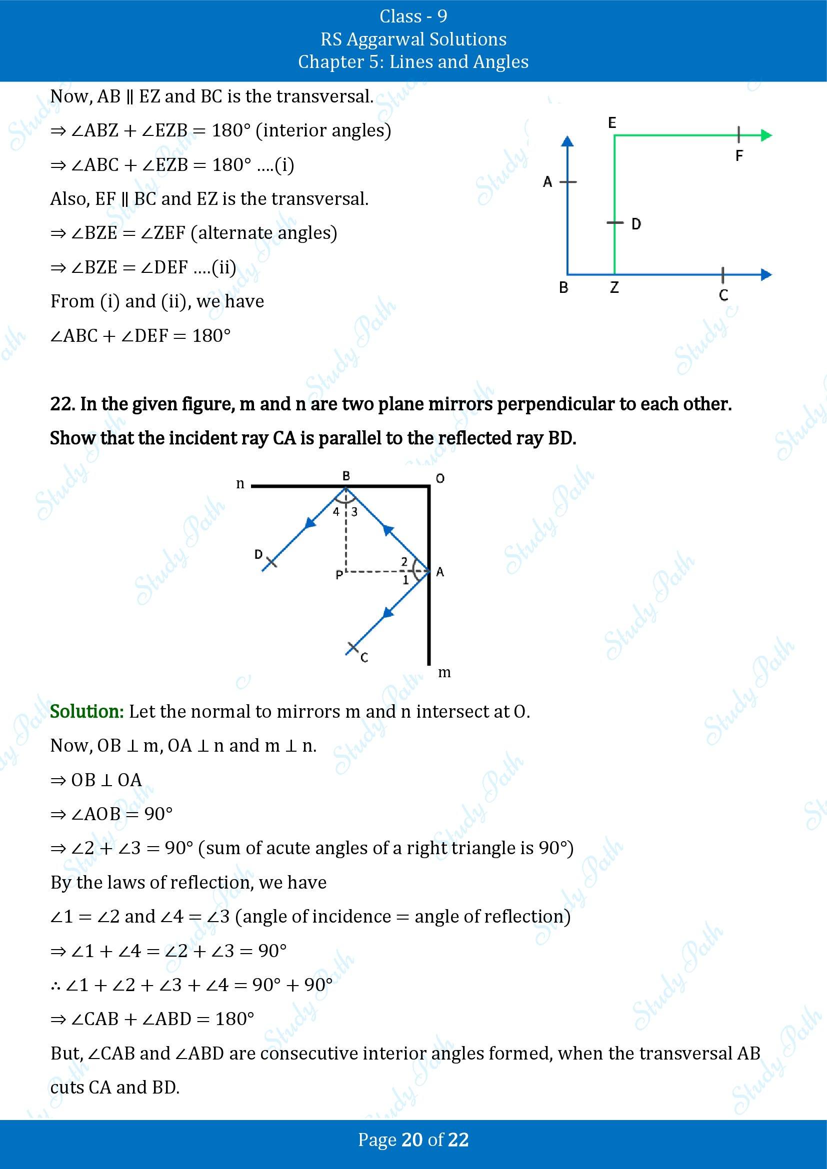 RS Aggarwal Solutions Class 9 Chapter 5 Lines and Angles Exercise 5C 00020