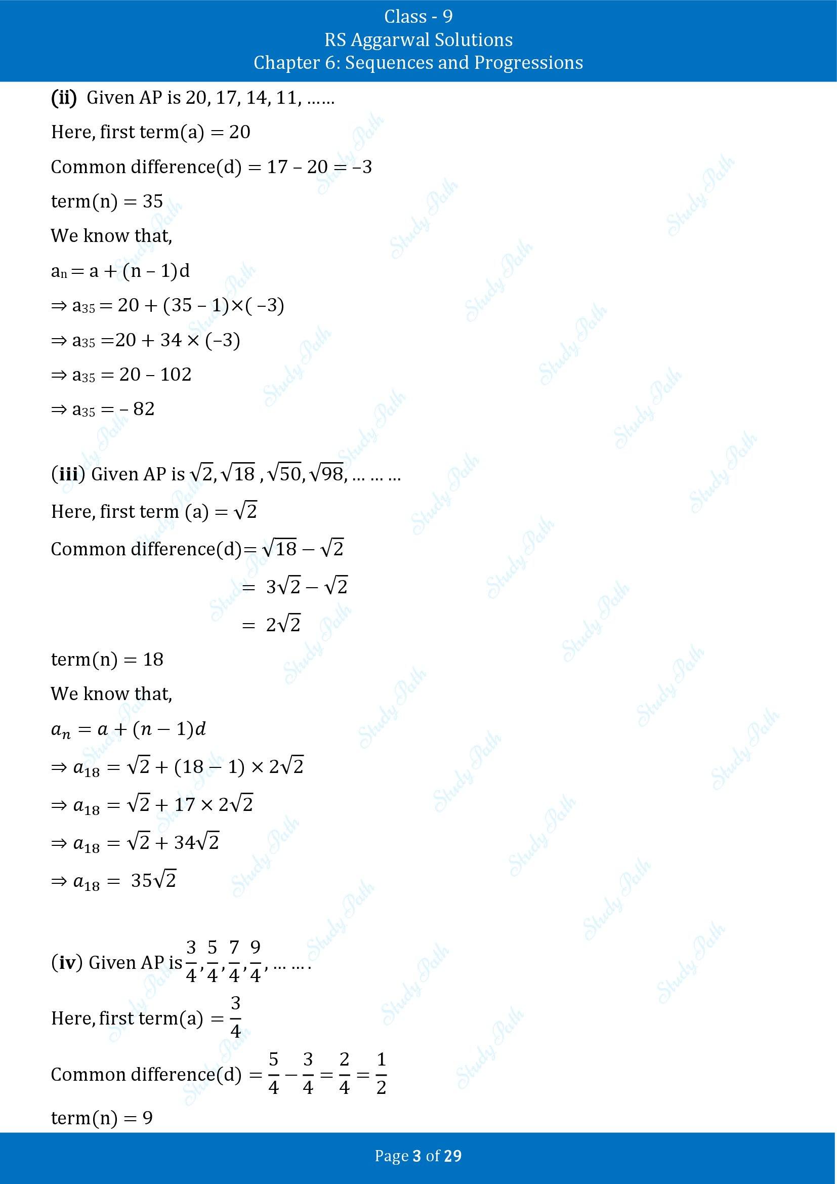 RS Aggarwal Solutions Class 9 Chapter 6 Sequences and Progressions Exercise 6A 00003