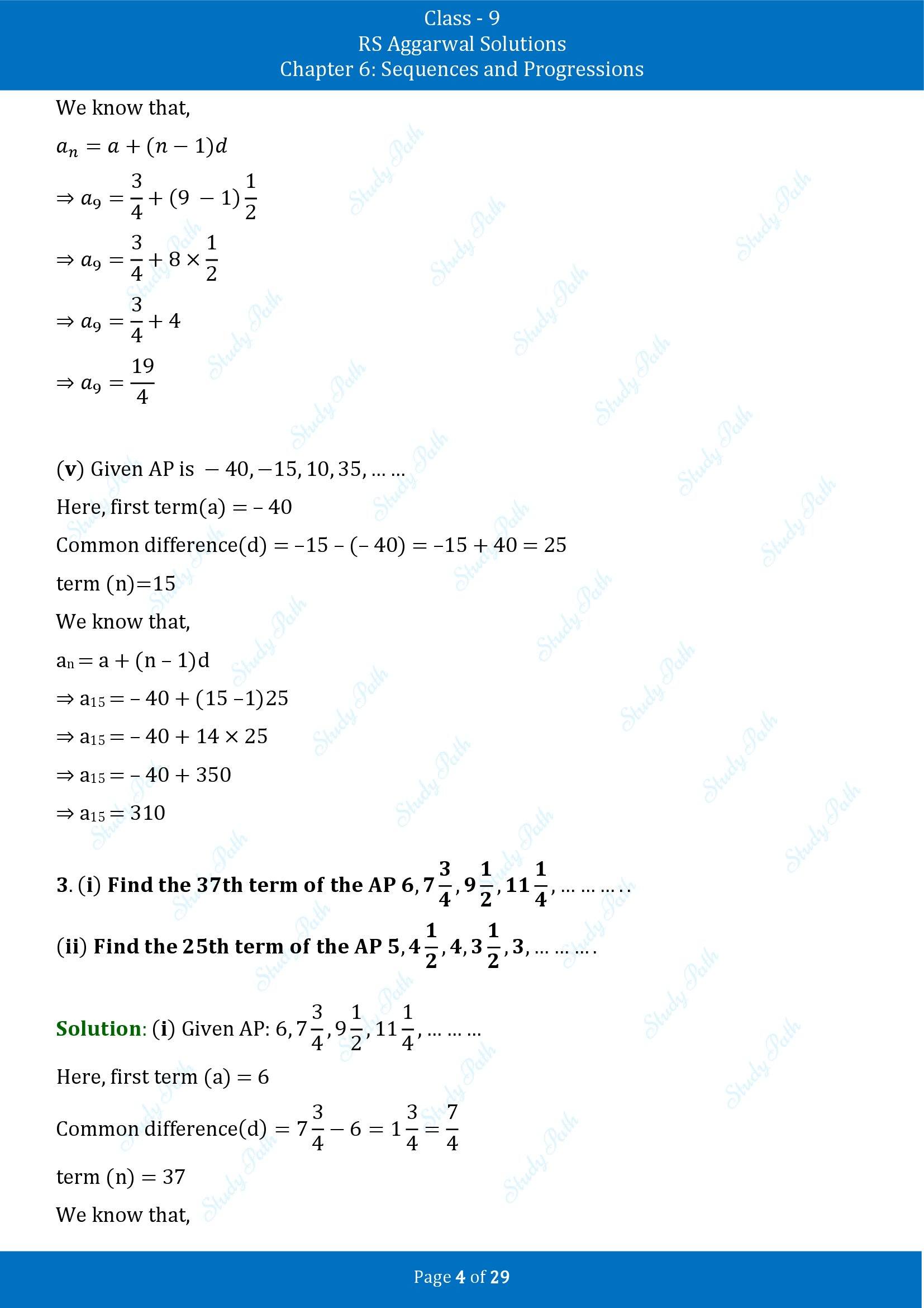 RS Aggarwal Solutions Class 9 Chapter 6 Sequences and Progressions Exercise 6A 00004