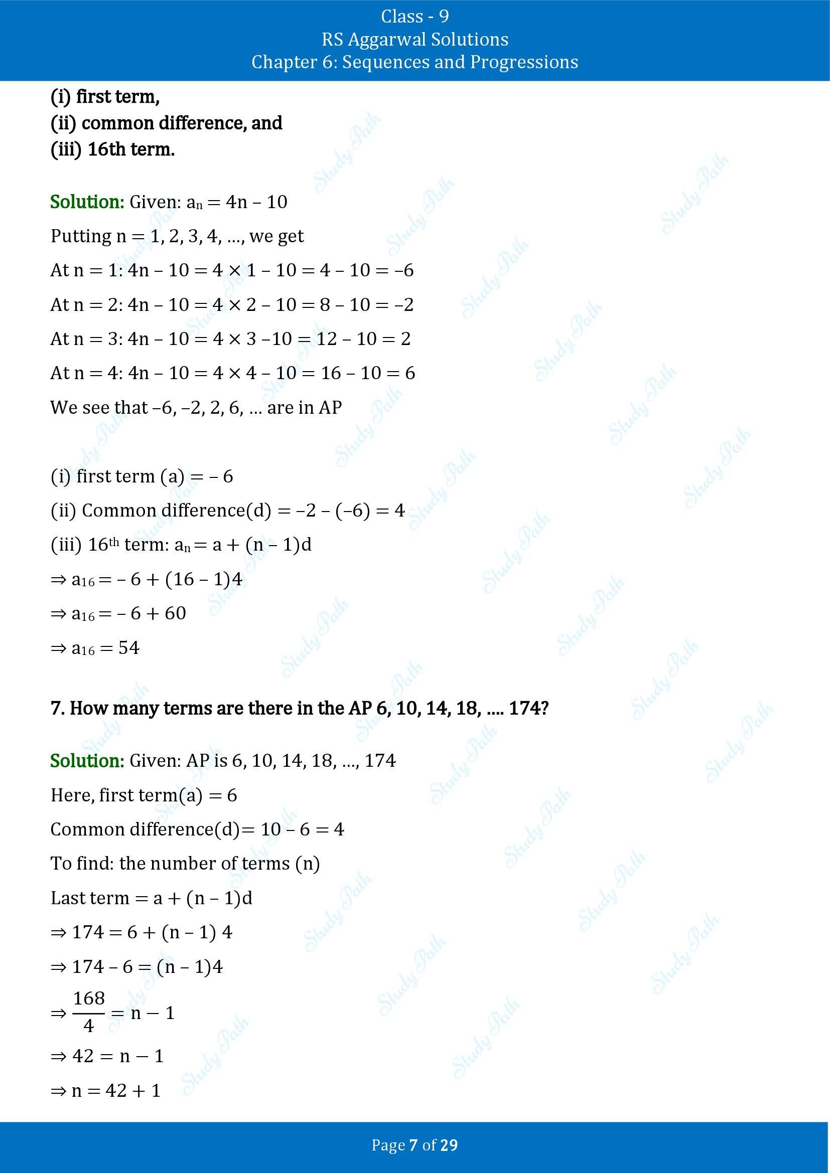 RS Aggarwal Solutions Class 9 Chapter 6 Sequences and Progressions Exercise 6A 00007