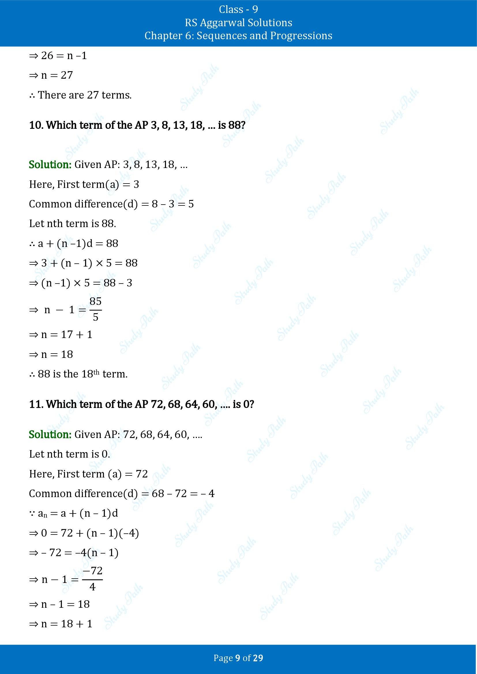 RS Aggarwal Solutions Class 9 Chapter 6 Sequences and Progressions Exercise 6A 00009