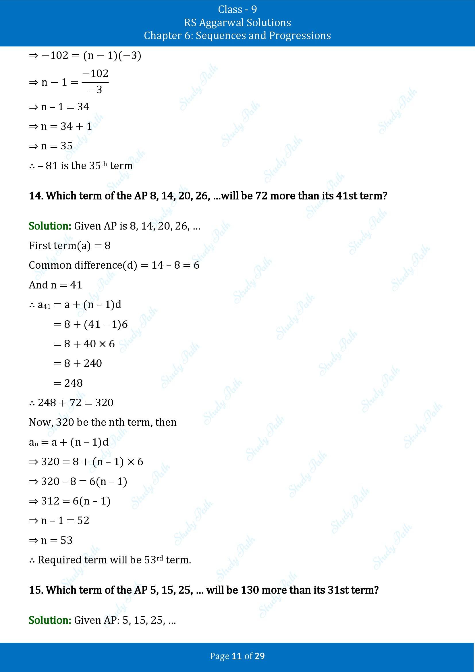 RS Aggarwal Solutions Class 9 Chapter 6 Sequences and Progressions Exercise 6A 00011