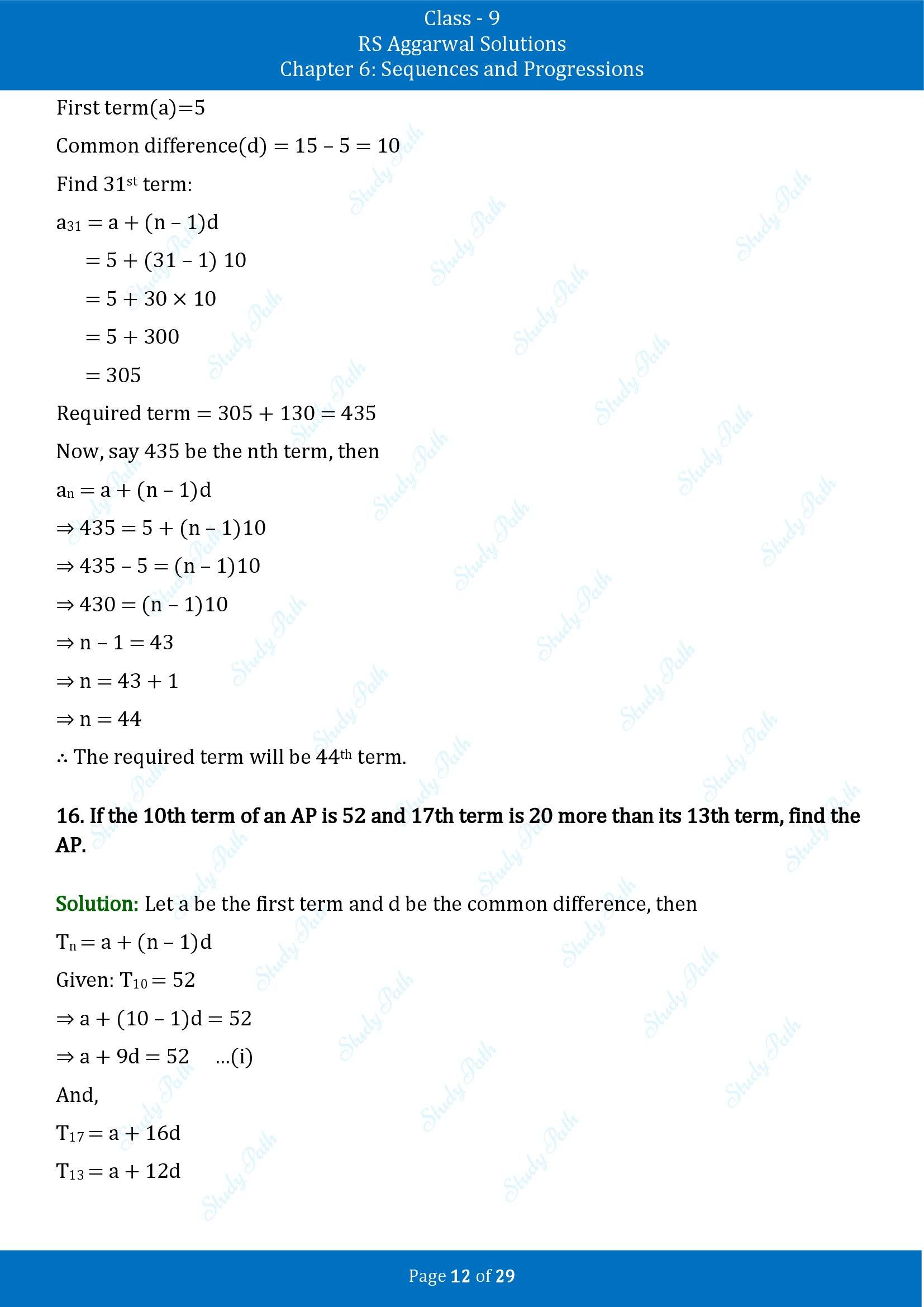 RS Aggarwal Solutions Class 9 Chapter 6 Sequences and Progressions Exercise 6A 00012