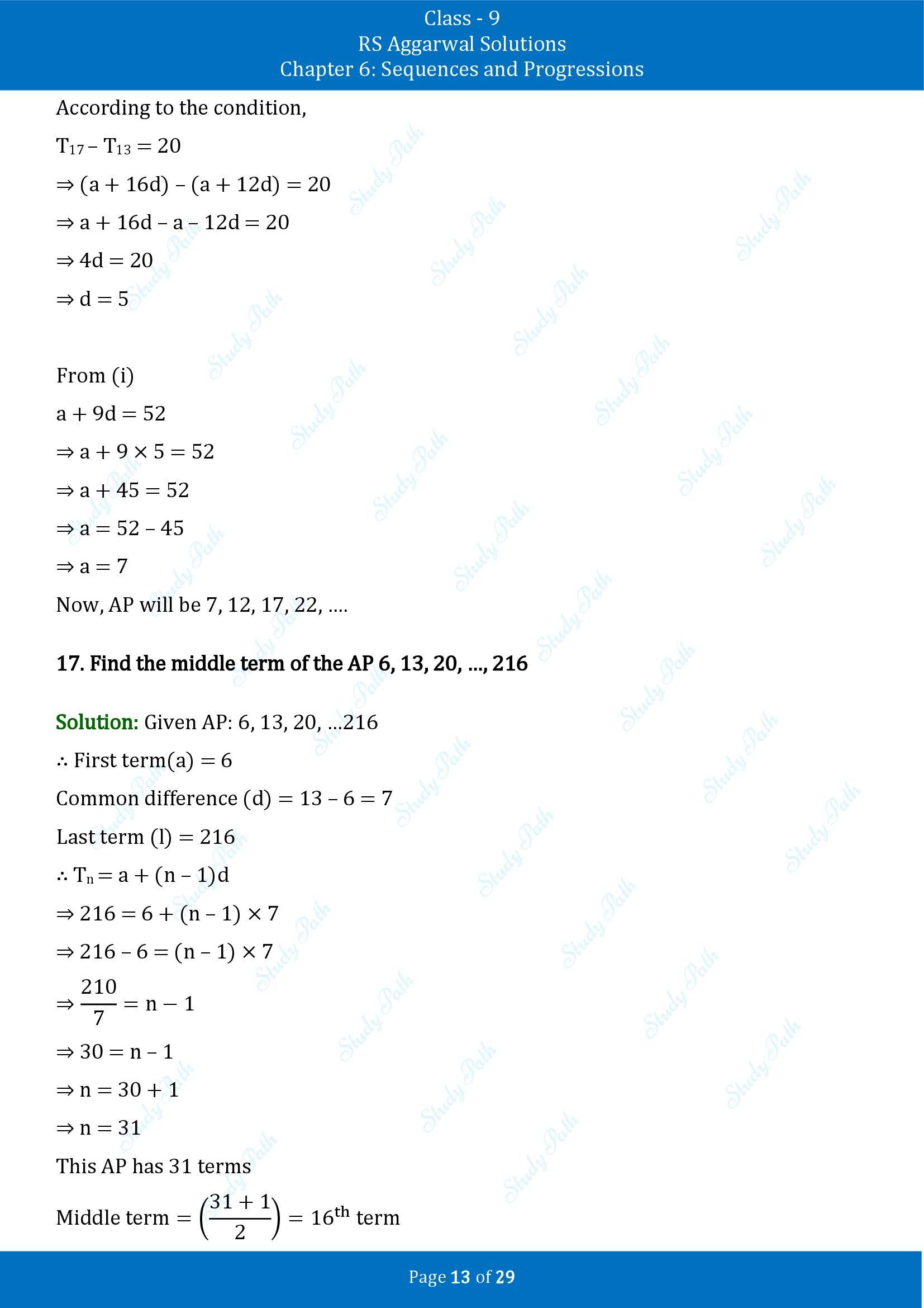 RS Aggarwal Solutions Class 9 Chapter 6 Sequences and Progressions Exercise 6A 00013