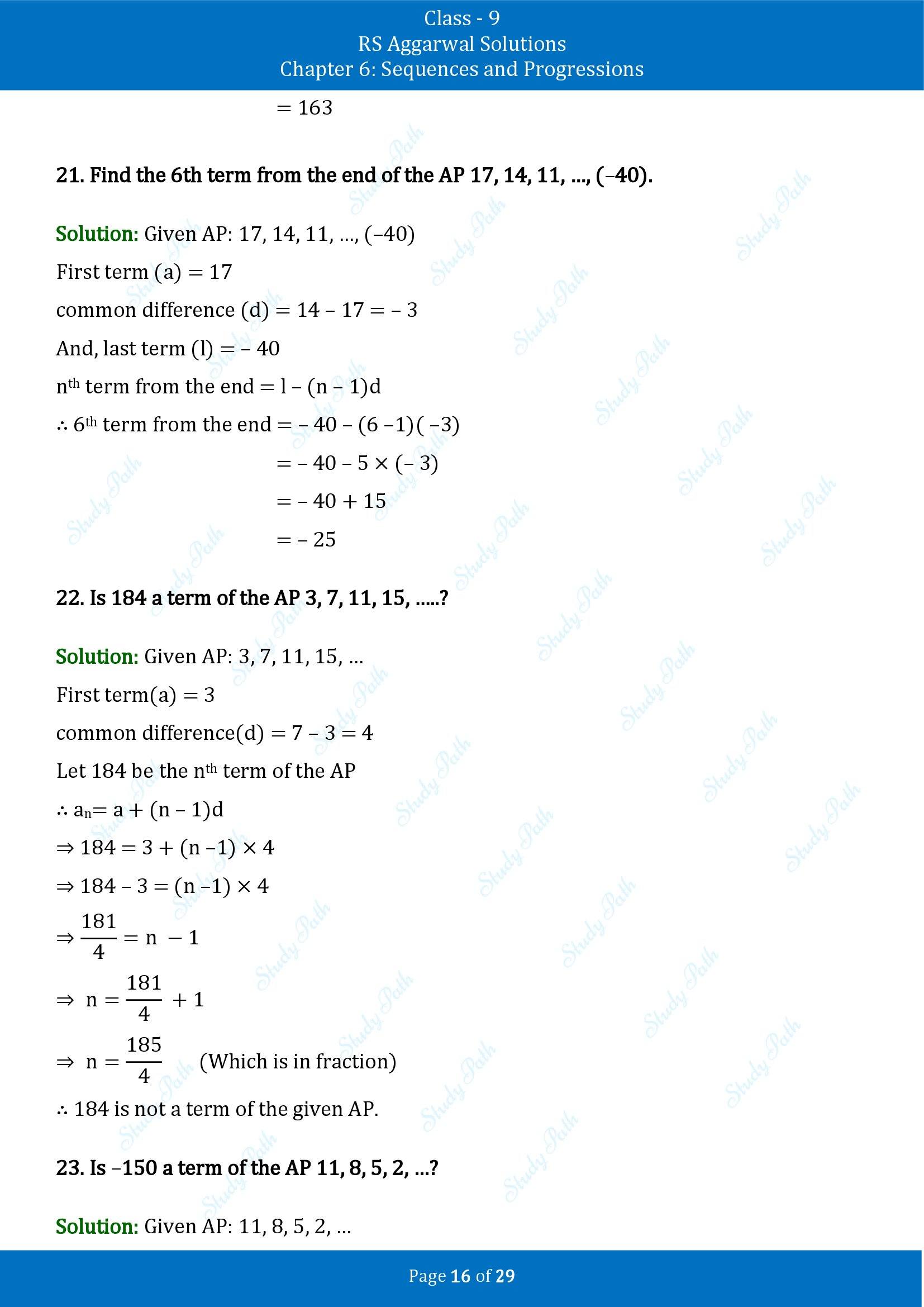 RS Aggarwal Solutions Class 9 Chapter 6 Sequences and Progressions Exercise 6A 00016