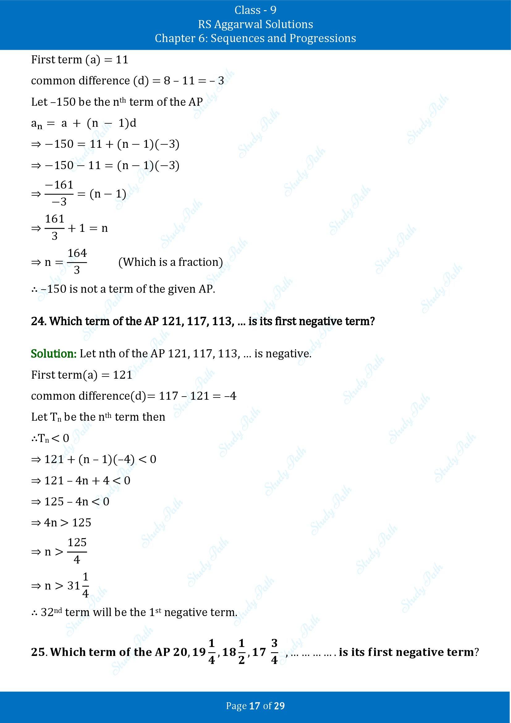 RS Aggarwal Solutions Class 9 Chapter 6 Sequences and Progressions Exercise 6A 00017