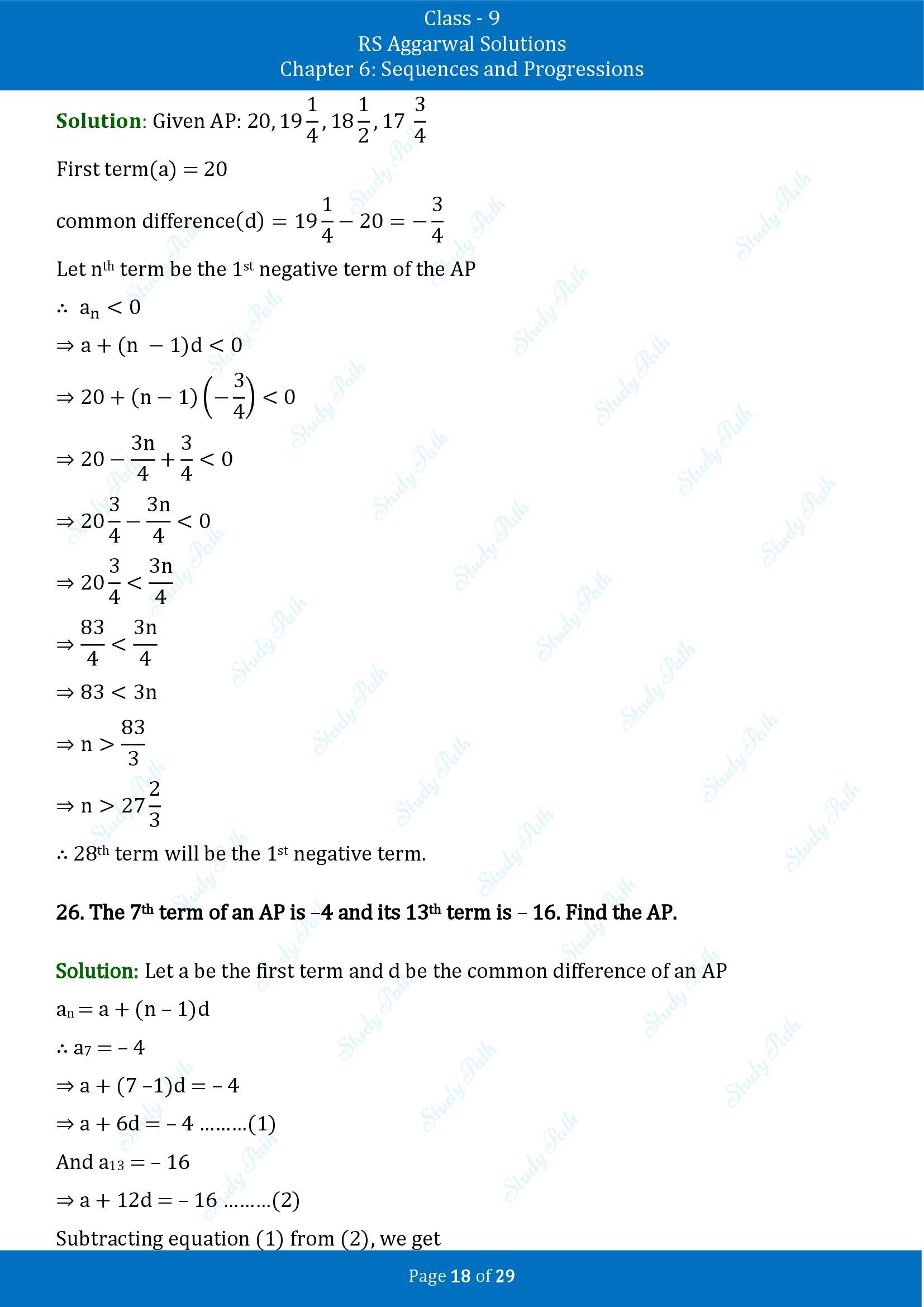 RS Aggarwal Solutions Class 9 Chapter 6 Sequences and Progressions Exercise 6A 00018