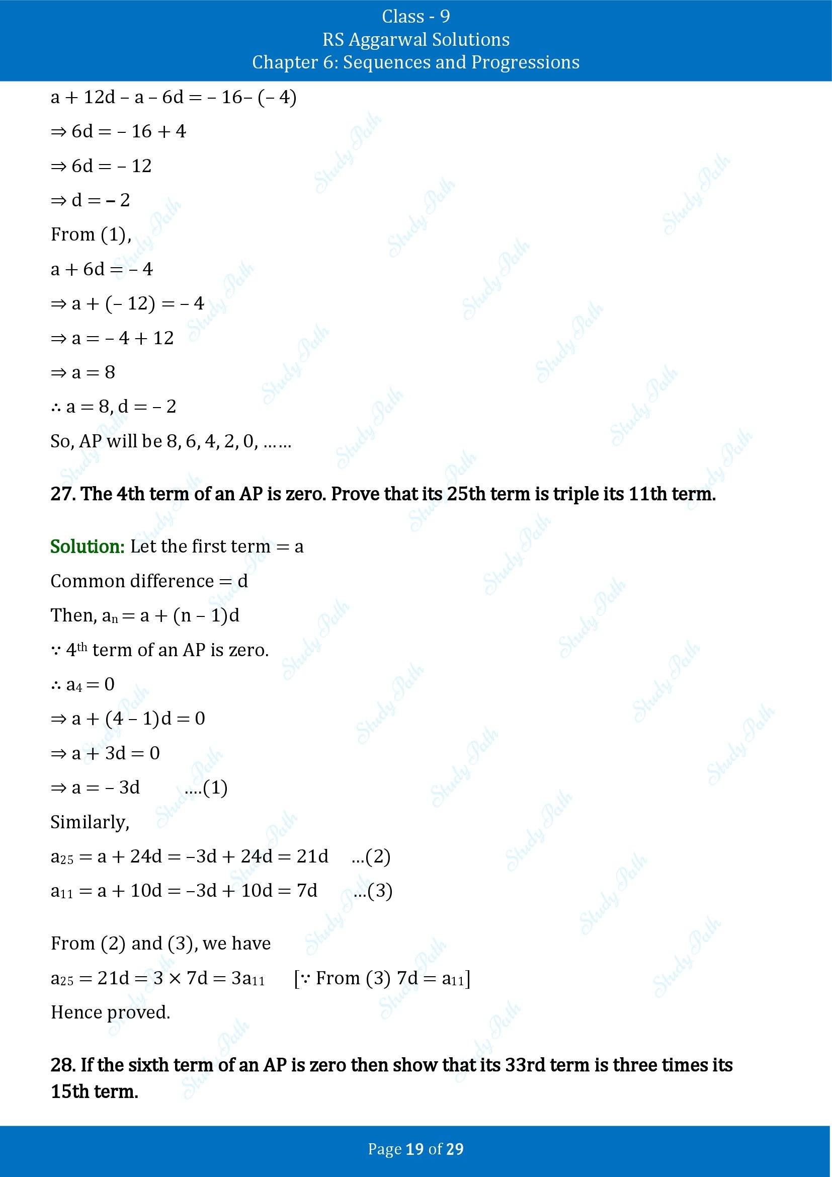 RS Aggarwal Solutions Class 9 Chapter 6 Sequences and Progressions Exercise 6A 00019