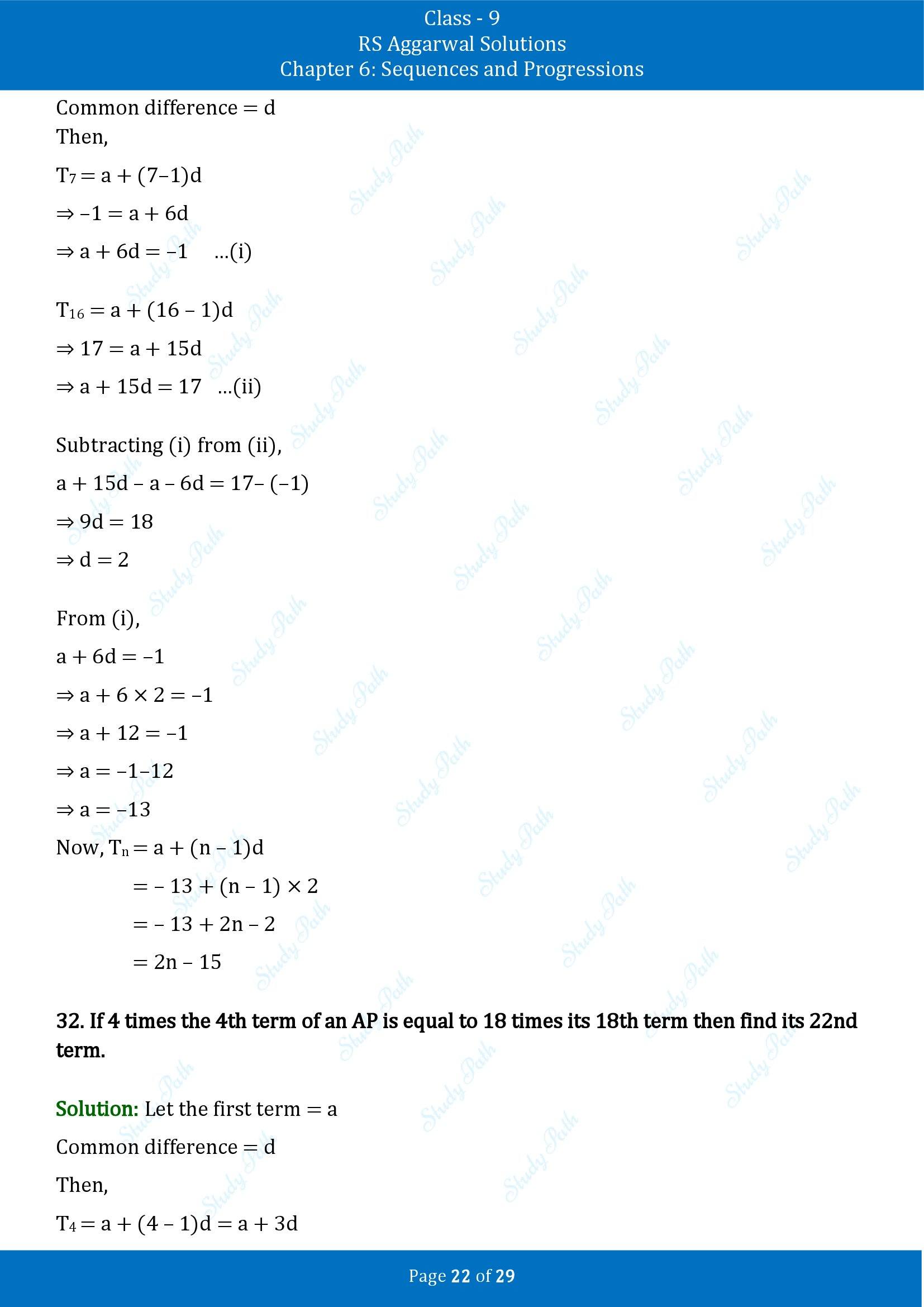 RS Aggarwal Solutions Class 9 Chapter 6 Sequences and Progressions Exercise 6A 00022