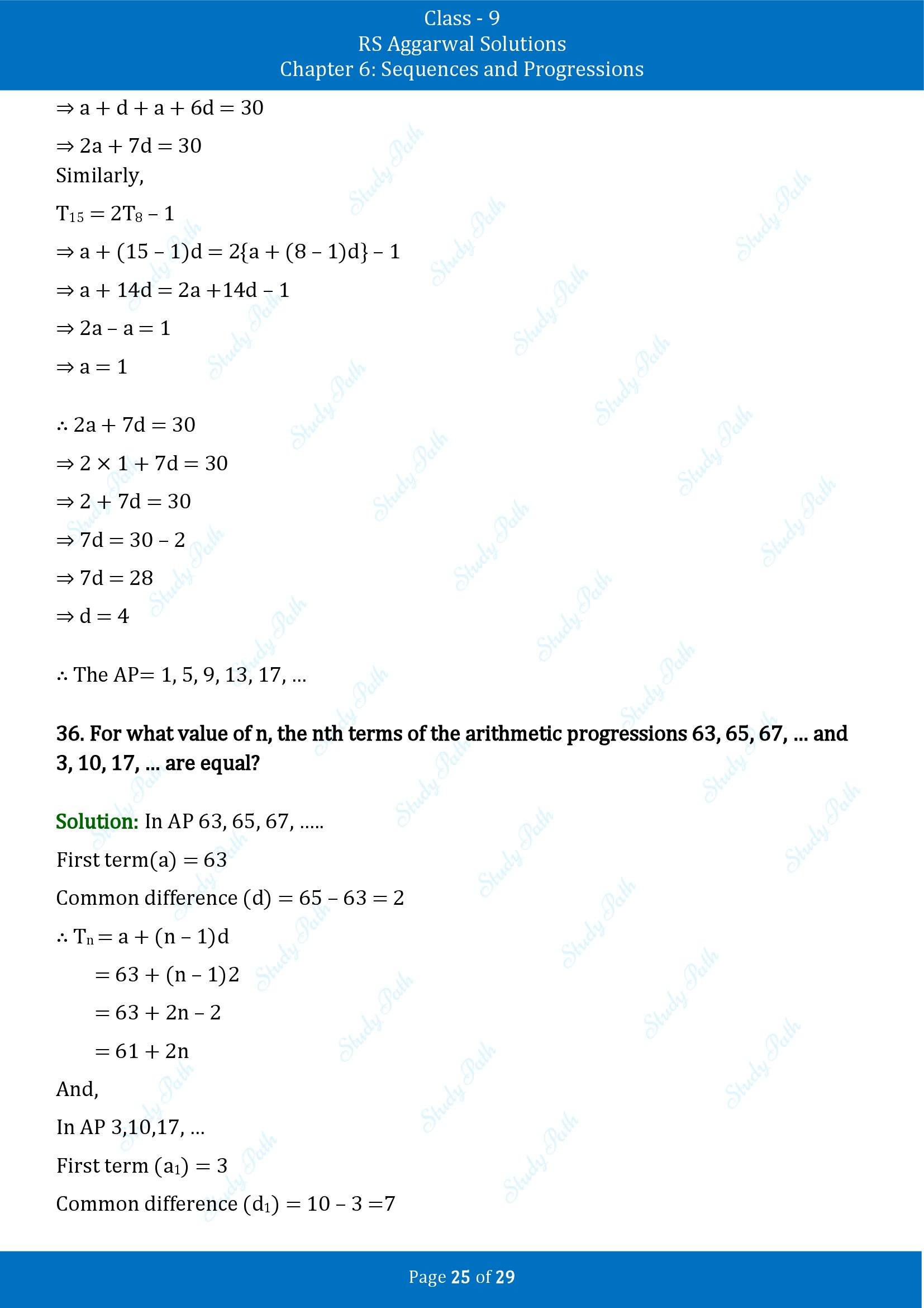 RS Aggarwal Solutions Class 9 Chapter 6 Sequences and Progressions Exercise 6A 00025