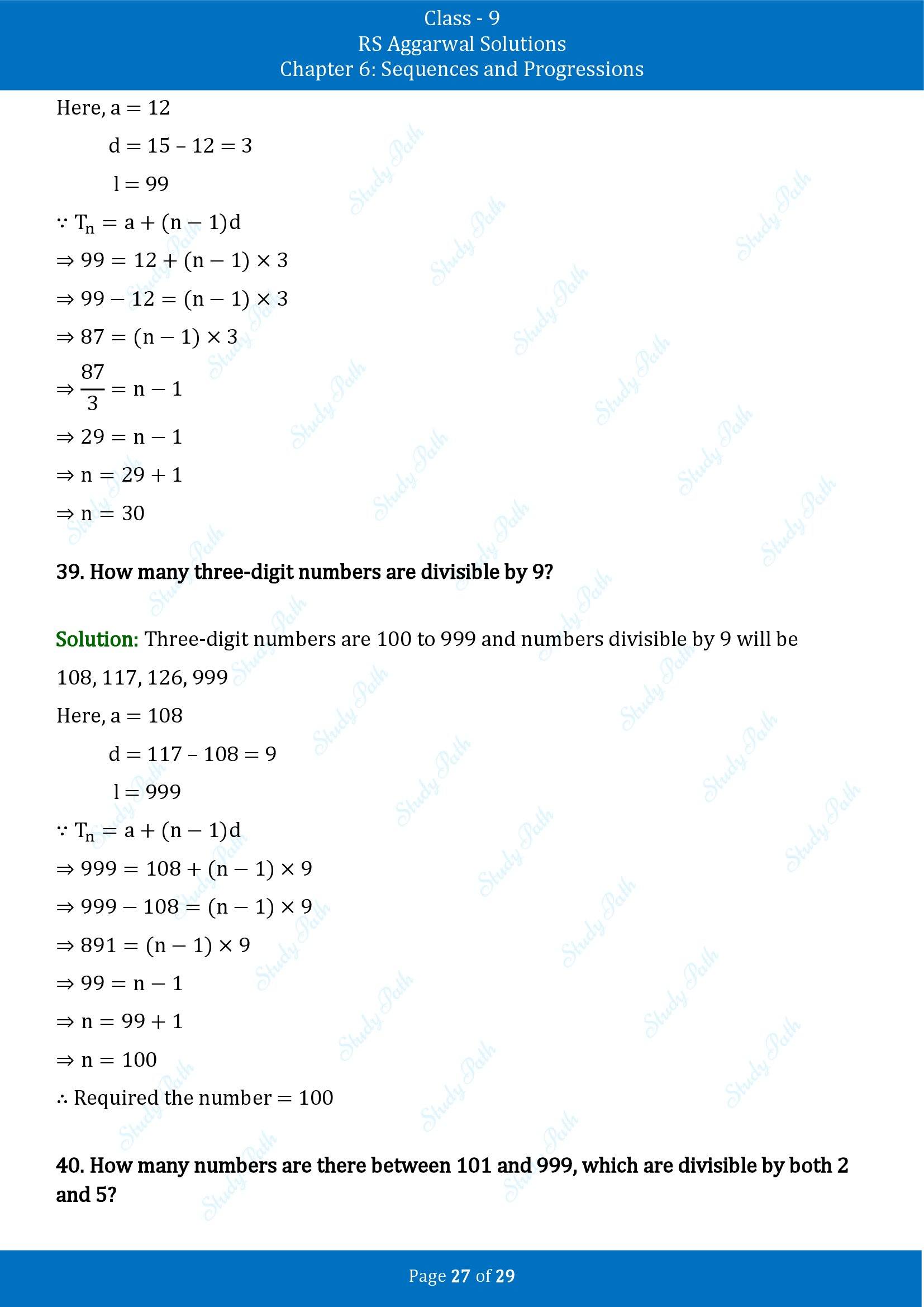 RS Aggarwal Solutions Class 9 Chapter 6 Sequences and Progressions Exercise 6A 00027