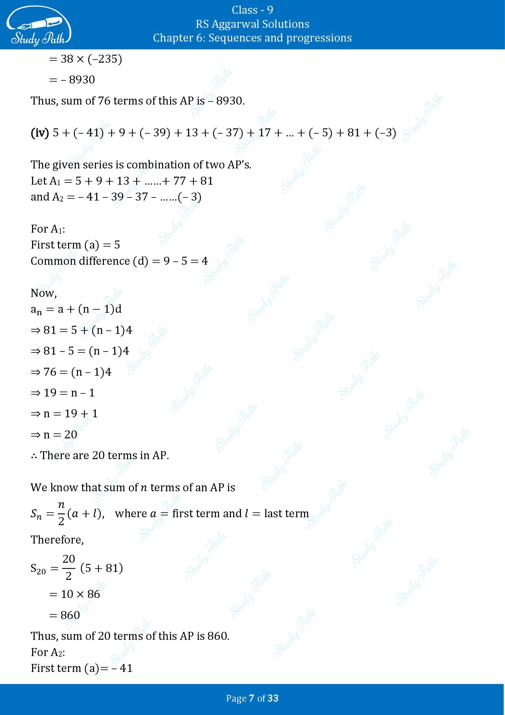 RS Aggarwal Solutions Class 9 Chapter 6 Sequences and Progressions Exercise 6B 00007