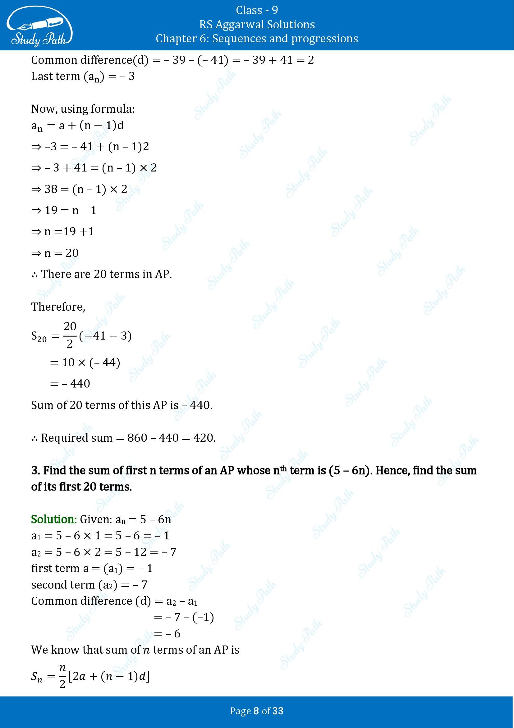 RS Aggarwal Solutions Class 9 Chapter 6 Sequences and Progressions Exercise 6B 00008