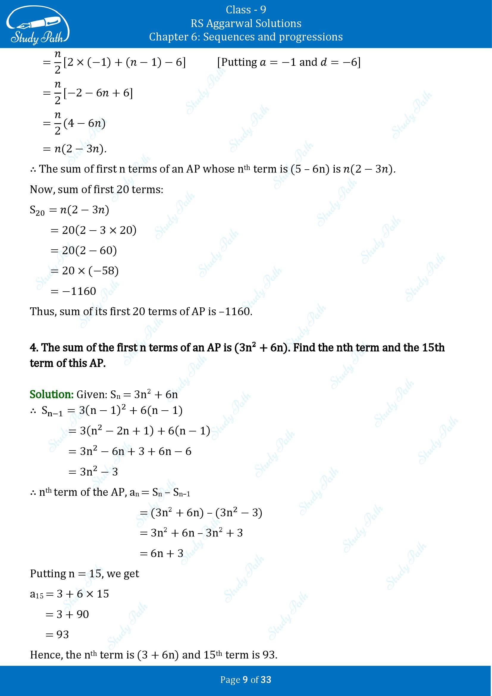 RS Aggarwal Solutions Class 9 Chapter 6 Sequences and Progressions Exercise 6B 00009