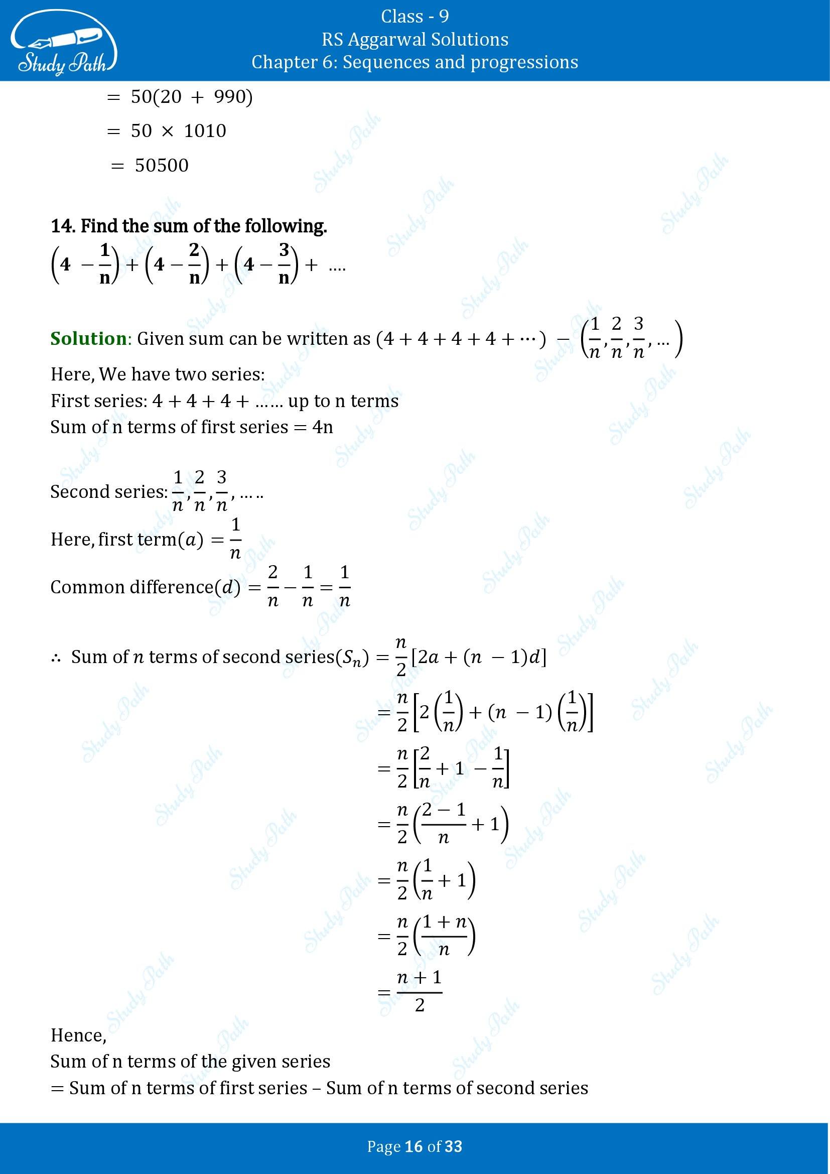 RS Aggarwal Solutions Class 9 Chapter 6 Sequences and Progressions Exercise 6B 00016