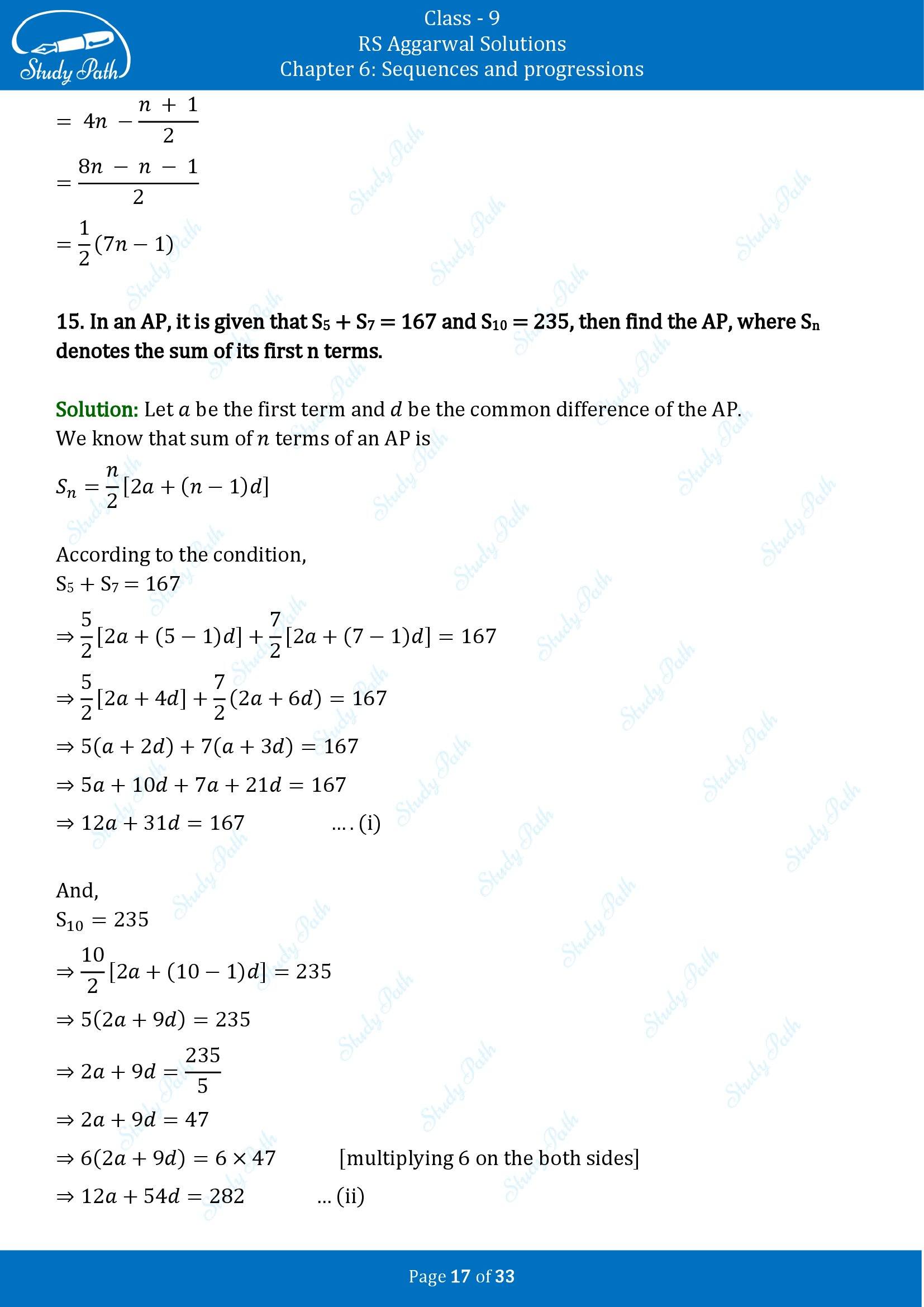 RS Aggarwal Solutions Class 9 Chapter 6 Sequences and Progressions Exercise 6B 00017
