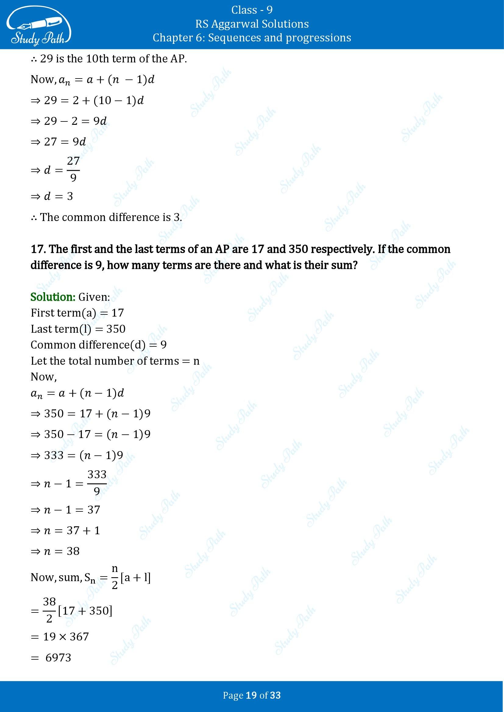 RS Aggarwal Solutions Class 9 Chapter 6 Sequences and Progressions Exercise 6B 00019
