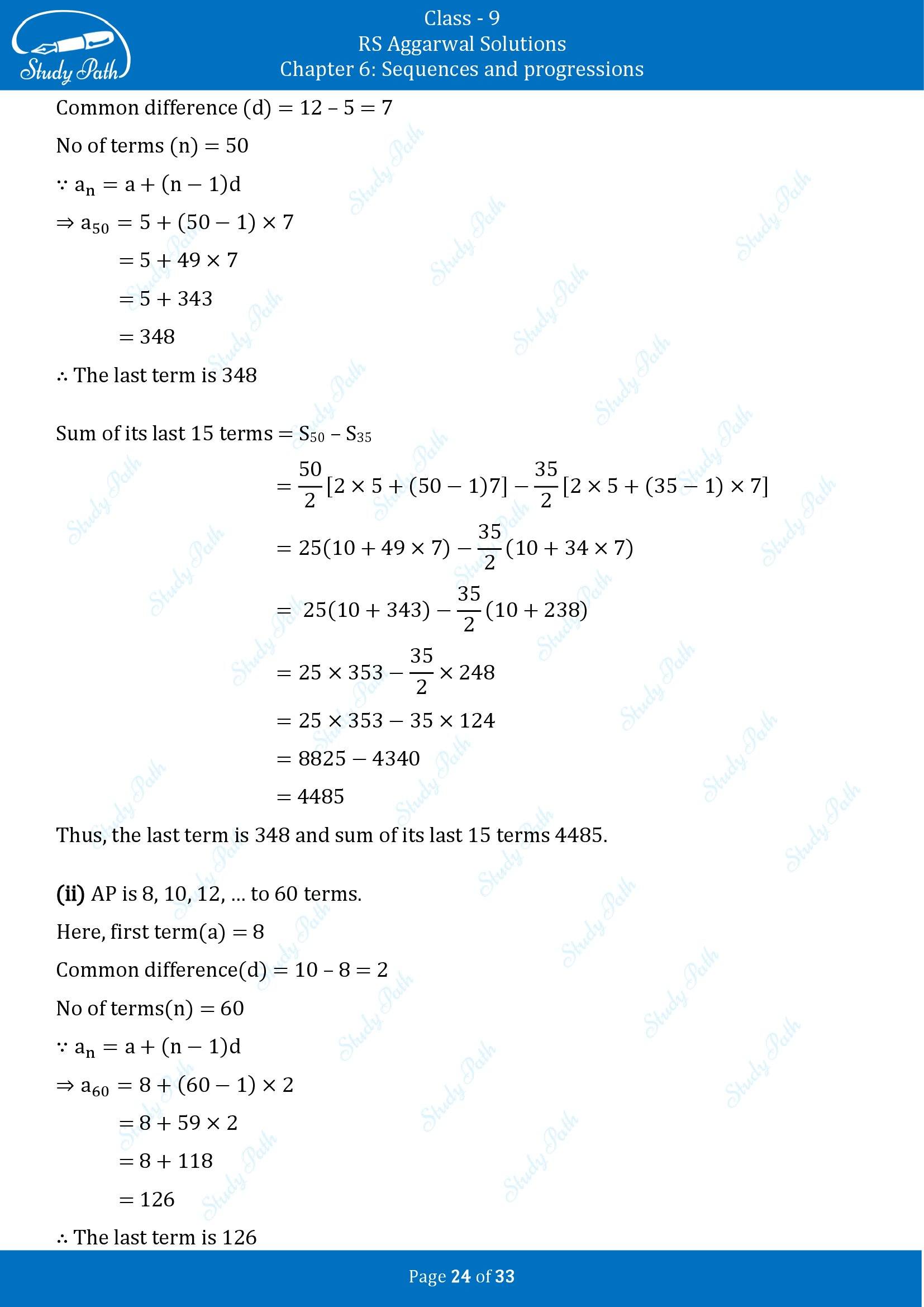 RS Aggarwal Solutions Class 9 Chapter 6 Sequences and Progressions Exercise 6B 00024
