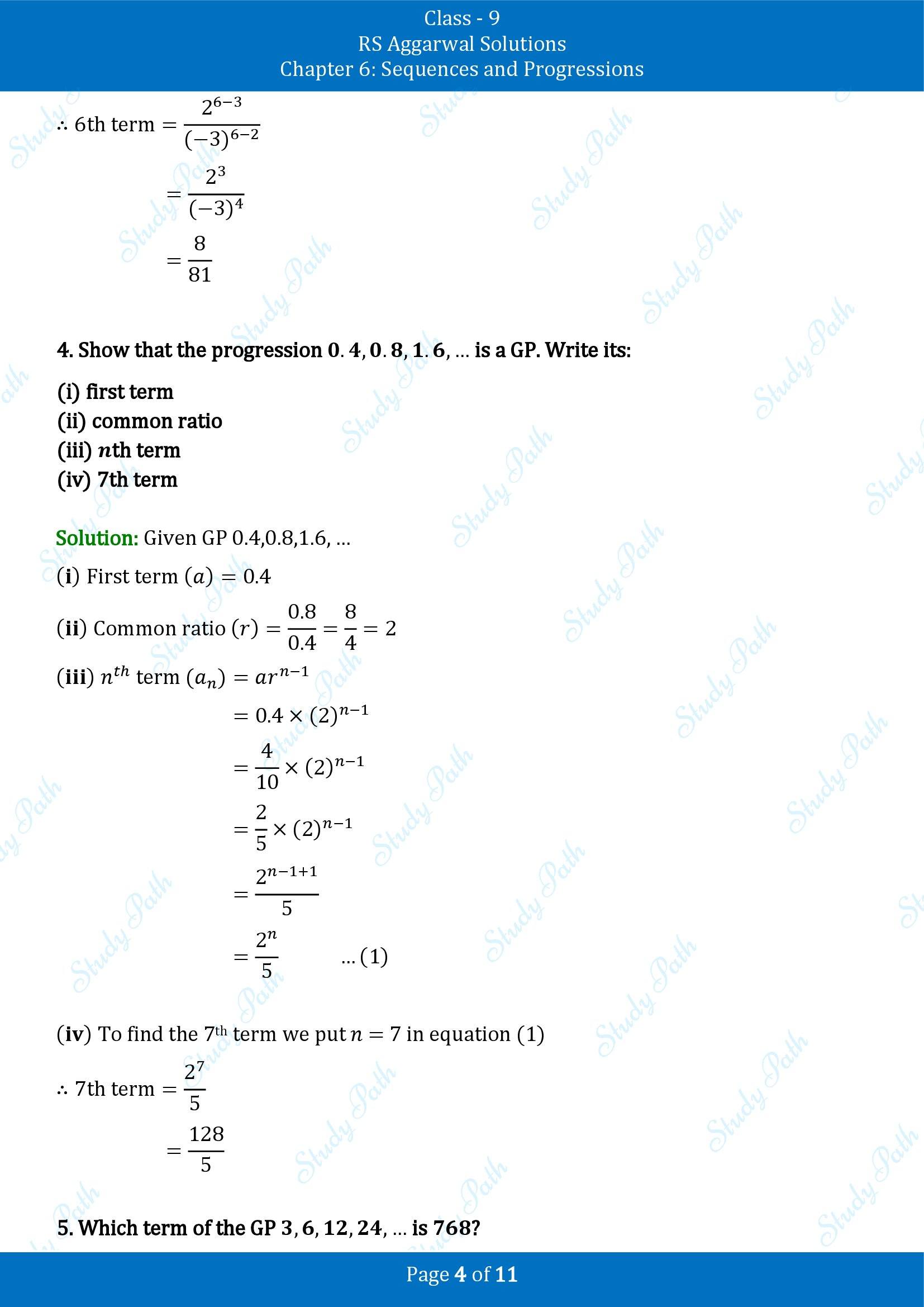 RS Aggarwal Solutions Class 9 Chapter 6 Sequences and Progressions Exercise 6C 00004