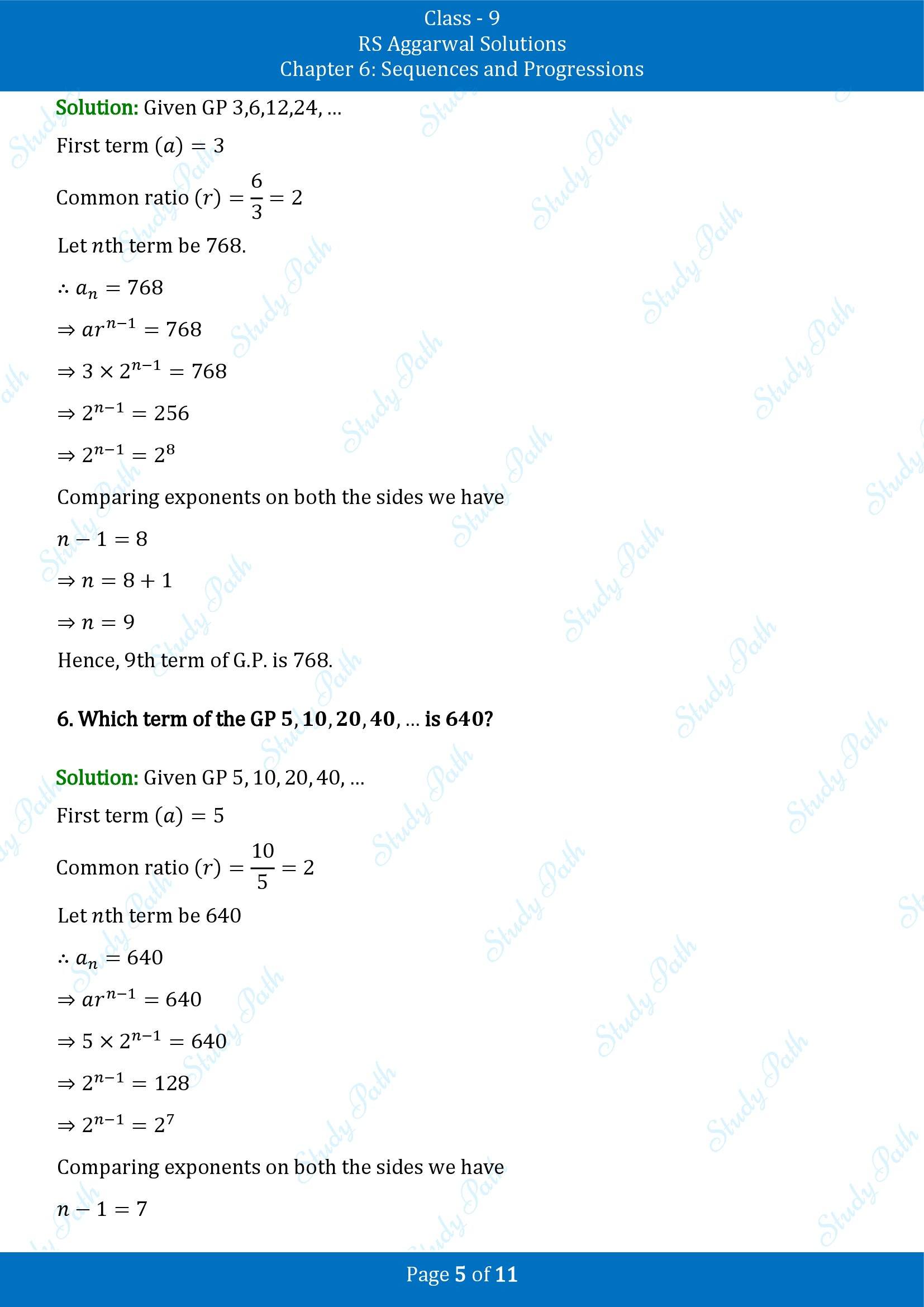 RS Aggarwal Solutions Class 9 Chapter 6 Sequences and Progressions Exercise 6C 00005