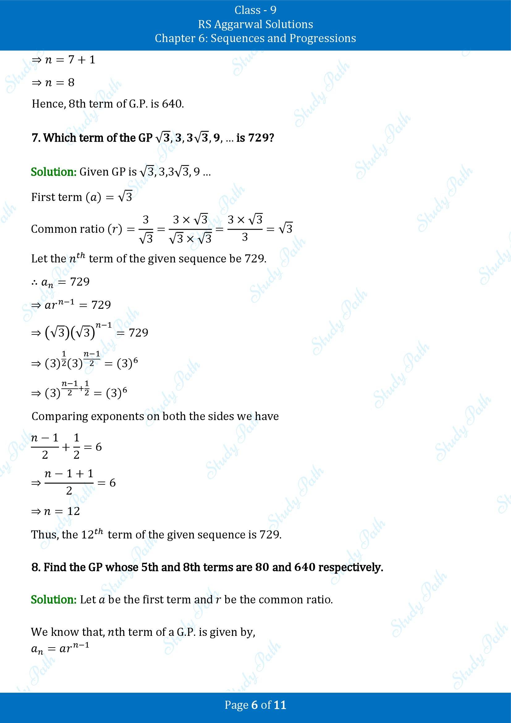 RS Aggarwal Solutions Class 9 Chapter 6 Sequences and Progressions Exercise 6C 00006
