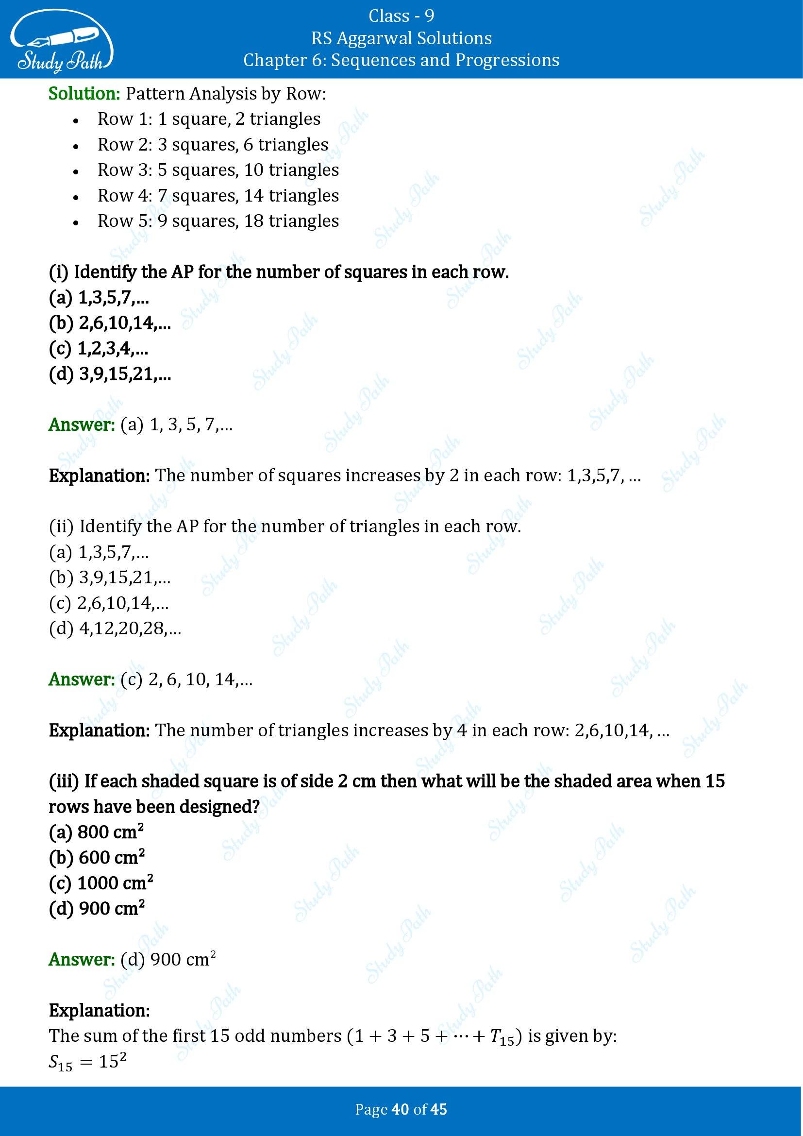 RS Aggarwal Solutions Class 9 Chapter 6 Sequences and Progressions Multiple Choice Questions MCQs 00040